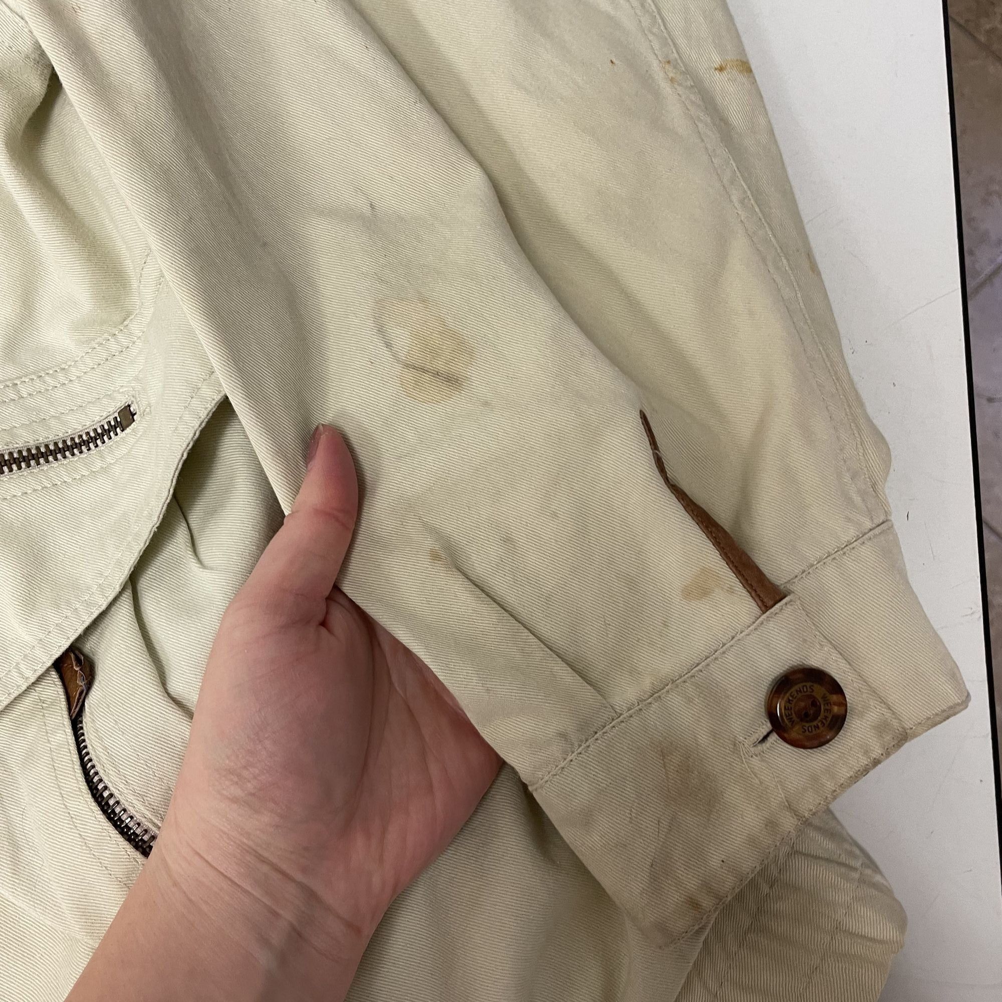 Other Vtg Weekends Outdoor Coat Cream Bomber Oversized Jacket Size US XL / EU 56 / 4 - 10 Thumbnail