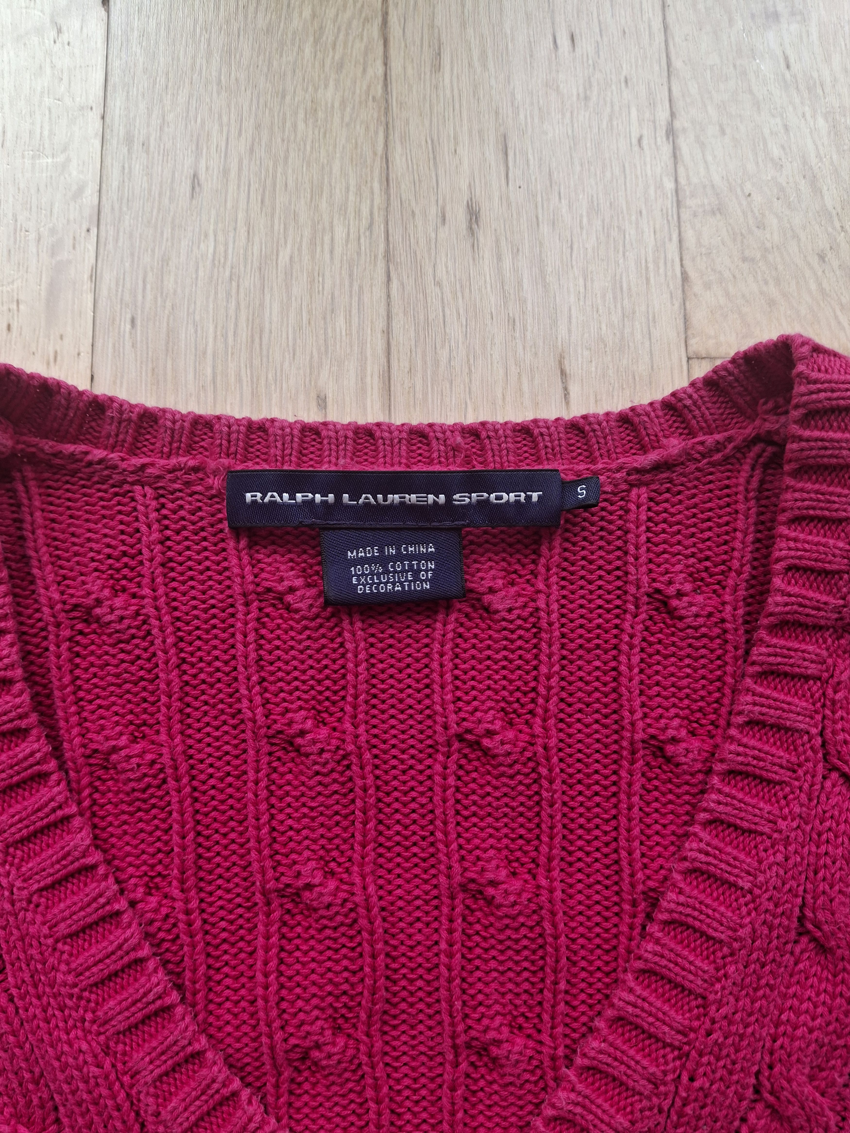 Polo Ralph Lauren × Ralph Lauren × Ralph Lauren Sport Cable knitwear ralph lauren Old money style v-neck Size S / US 4 / IT 40 - 3 Thumbnail
