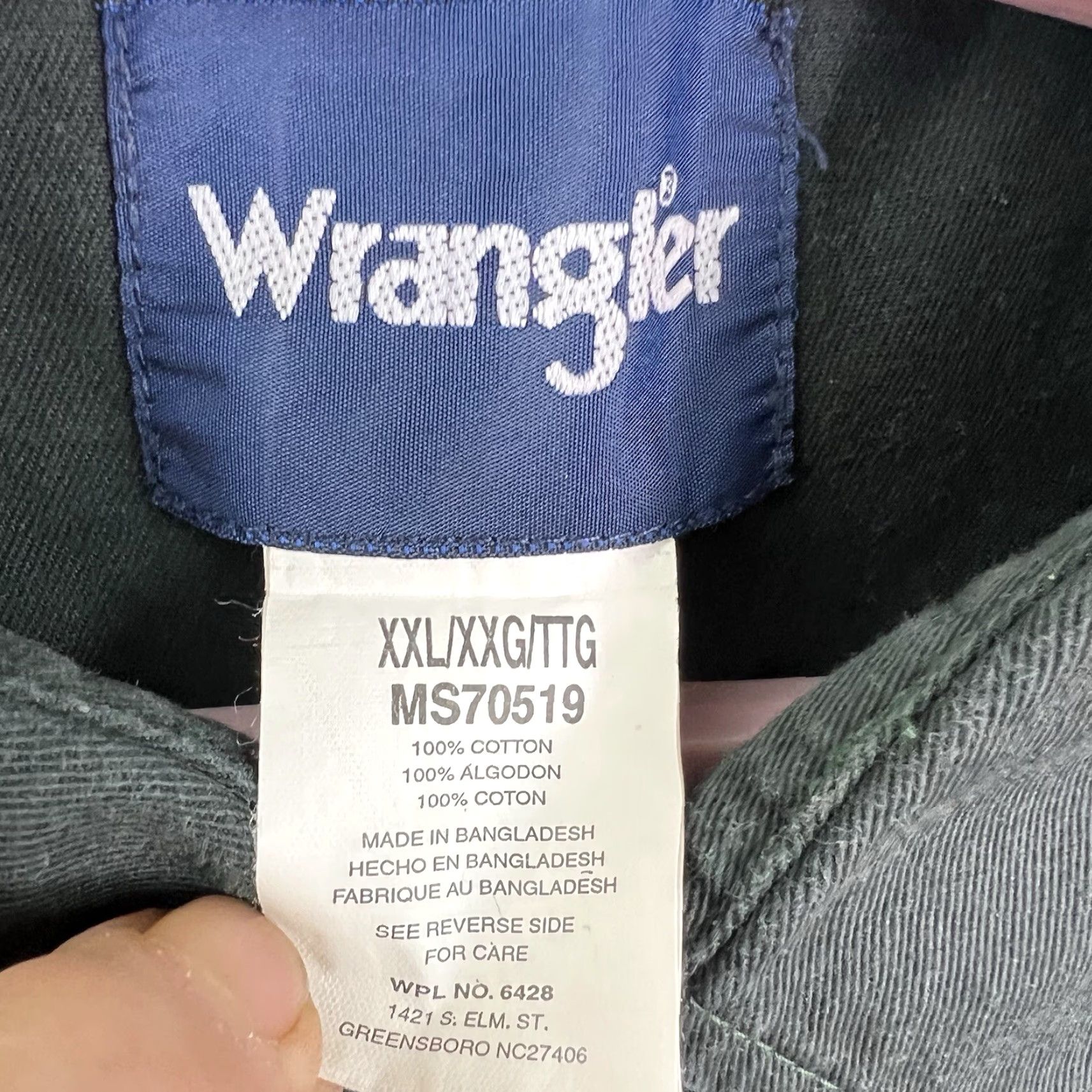 Wrangler Wrangler Shirt Mens 2XL Green Heavyweight Snap Button-Up Long Sleeve Modern Wrangler Wrancher Silver Accent Embroidered Button-Down Casual Workwear Size US XXL / EU 58 / 5 - 4 Thumbnail
