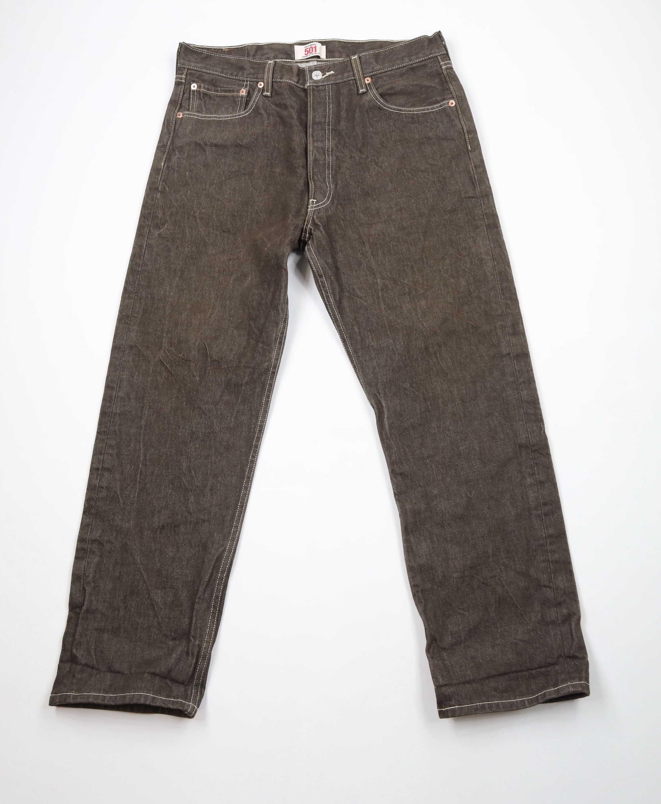 Levi's × Vintage Vintage Y2K Levis 501xx Original Straight Leg Jeans Brown Size US 34 / EU 50 - 1 Thumbnail