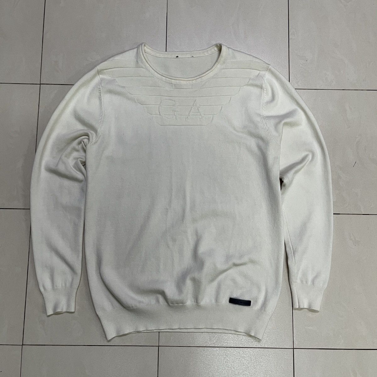 Giorgio Armani × Vintage Giorgio Armani Logo Knit Sweatshirt Size S / US 4 / IT 40 - 2 Thumbnail