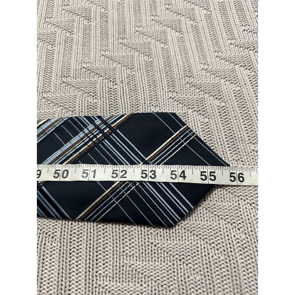 Vintage Vintage Gino Pompeii black and blue plaid Italian tie Size ONE SIZE - 4 Thumbnail