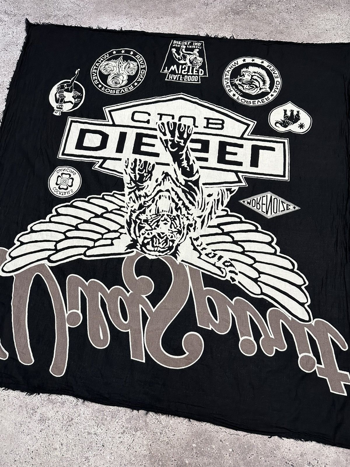 Diesel × Vintage Vintage Diesel Large Scarf Big Logo Y2K Size ONE SIZE - 2 Thumbnail