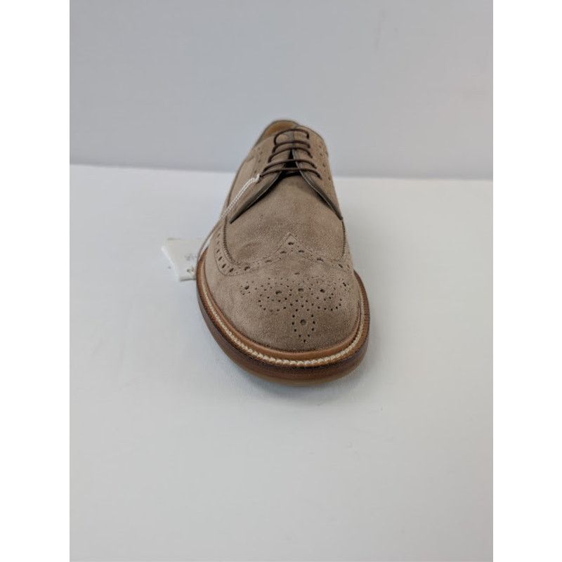 Brunello Cucinelli o1rshd1 Suede Longwing Brogue Derby Boots in Brown Size US 12 / EU 45 - 13 Thumbnail