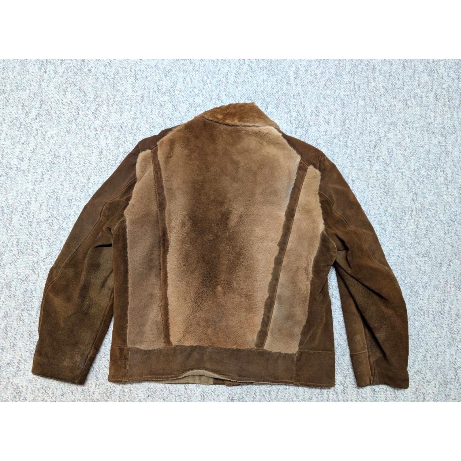 KangaROOS VINTAGE western suede leather KANGAROO FUR trucker jacket M Brown Cowboy safari 40 1960s 1970s boho Mens Size US M / EU 48-50 / 2 - 2 Thumbnail