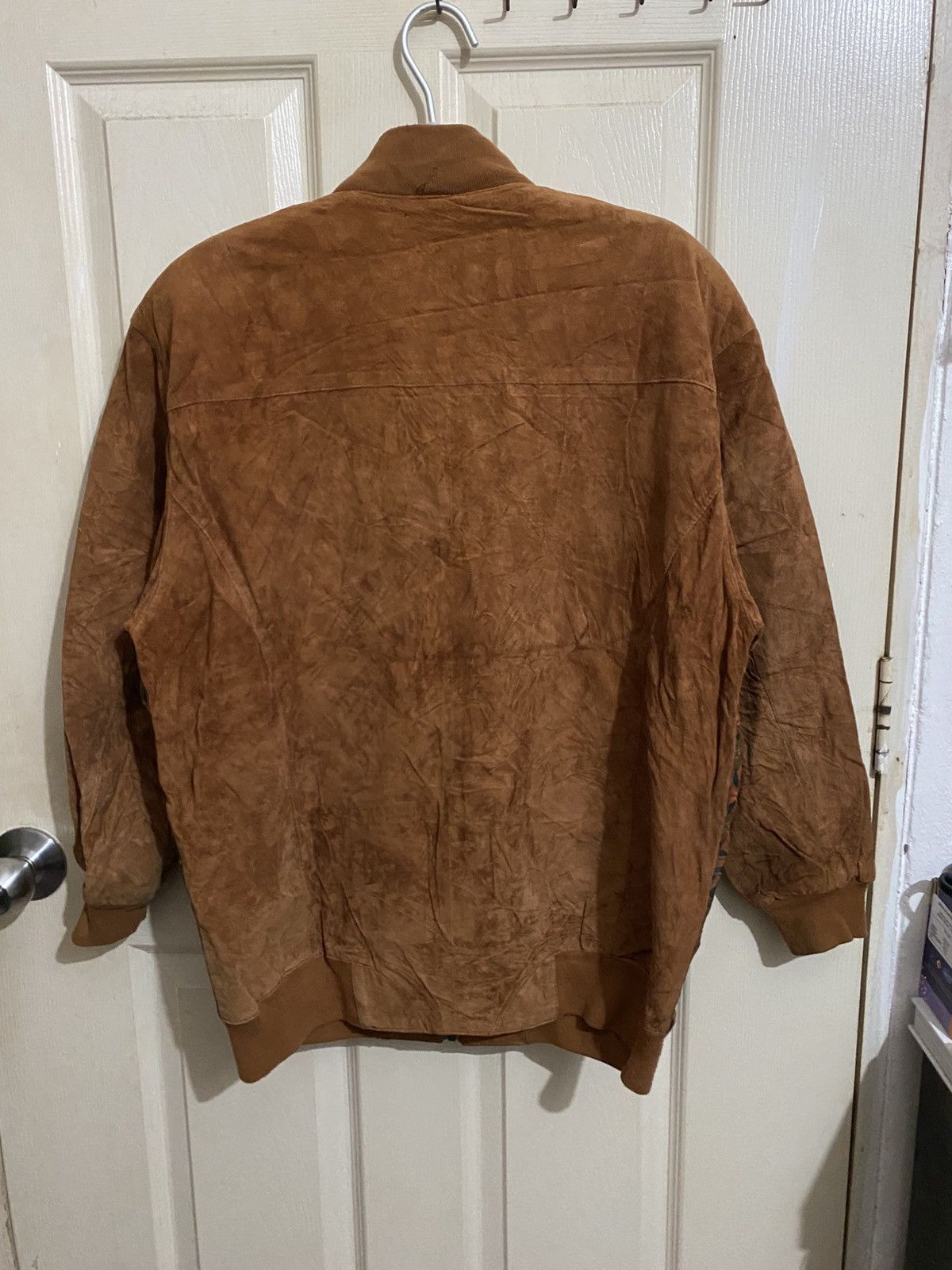 Vintage Vintage Floral Bomber Jacket – Brown Faux Suede Sleeves Size US L / EU 52-54 / 3 - 7 Thumbnail