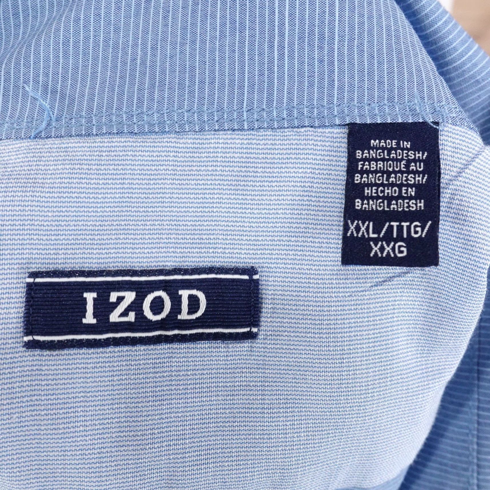 Izod IZOD Shirt Mens 2XL Blue Short Sleeve Button Front Dual Pocket Casual Top Size US XXL / EU 58 / 5 - 6 Thumbnail