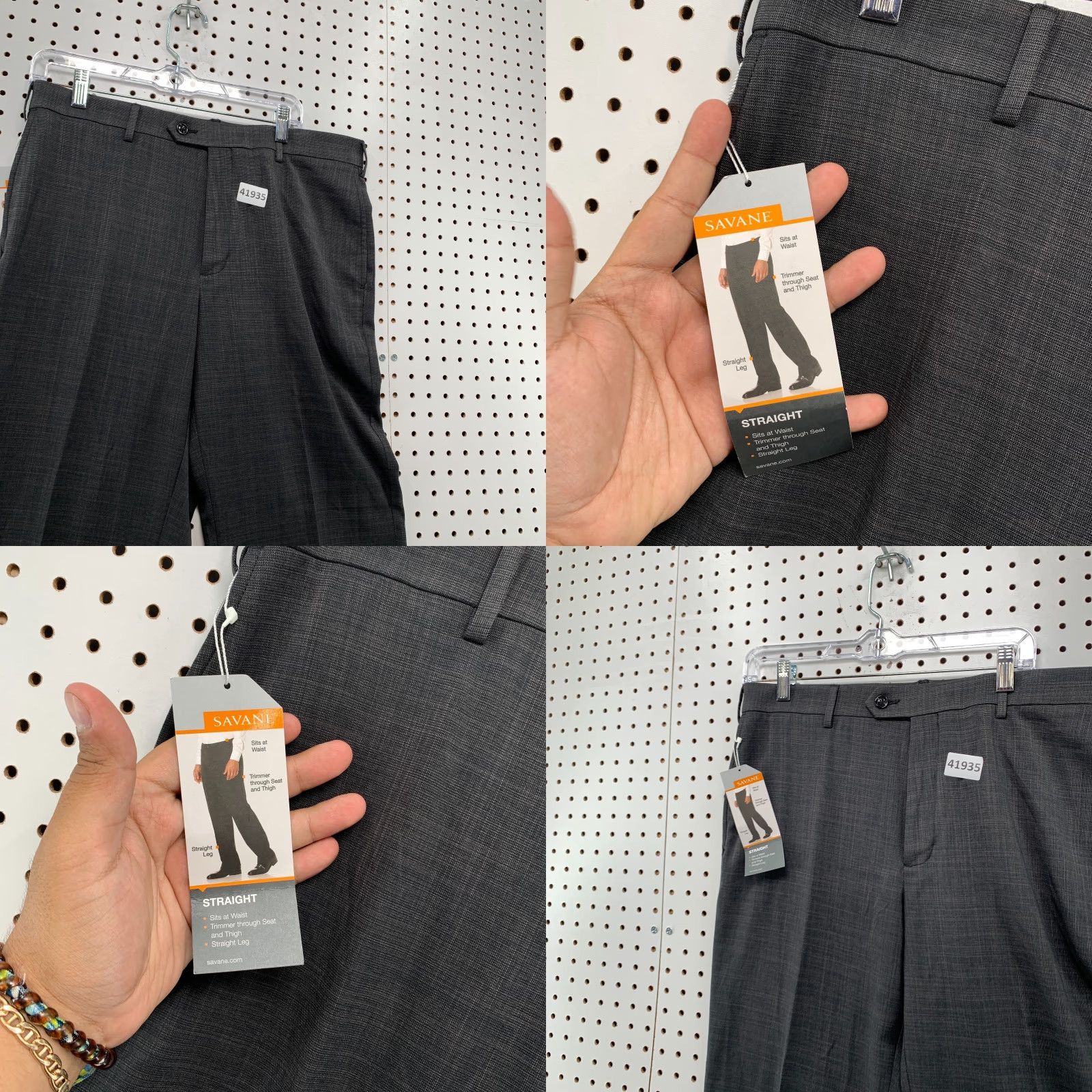 Savane Vintage Savane Dress Pants Men's Size 33x32 Formal Clothing Gray Flat Front Mid Rise Straight Leg NWT Size US 33 - 8 Thumbnail