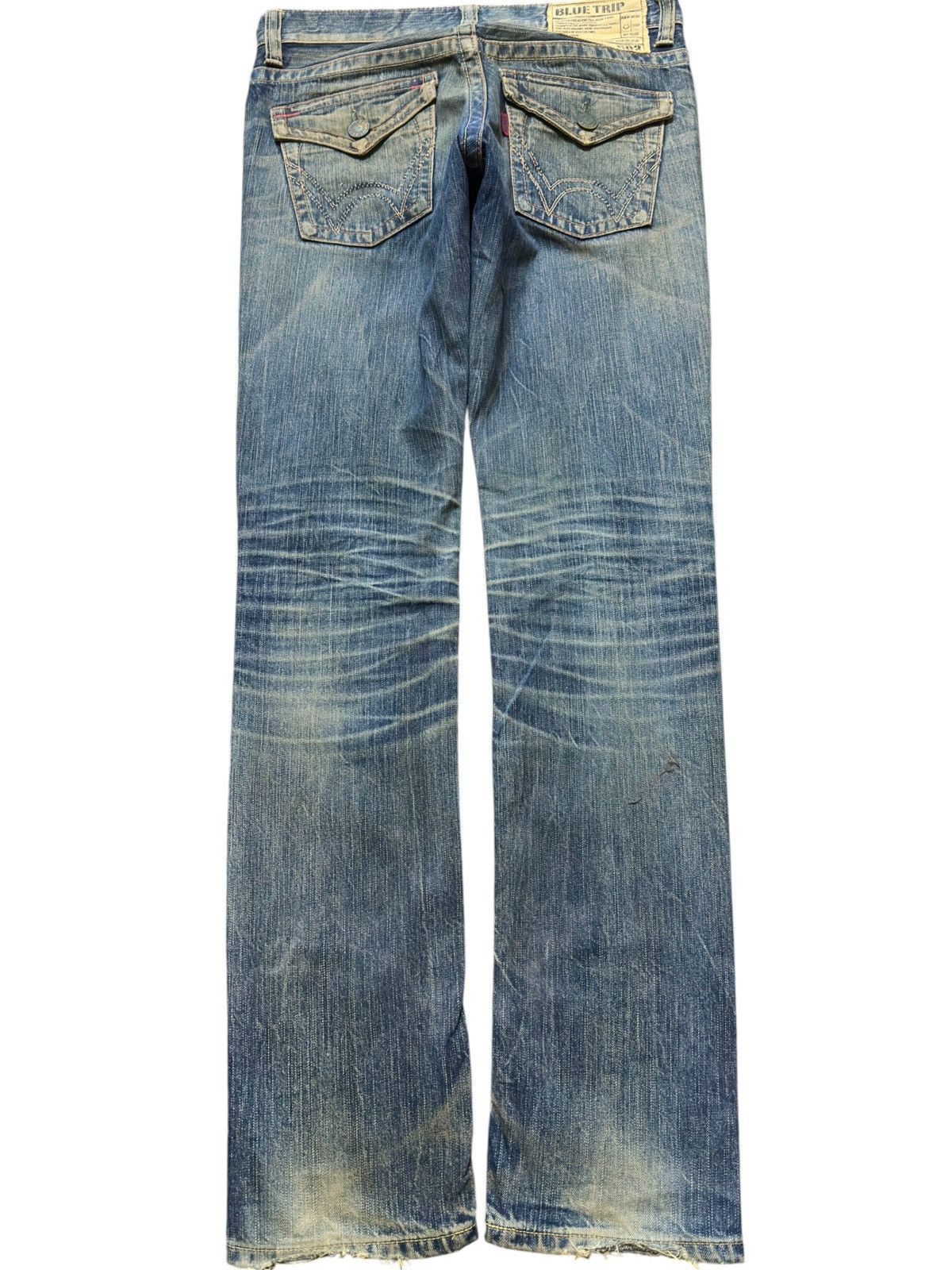 Edwin Vintage Edwin Blue Trip Mudwash Slim Fit Distressed Denim Size US 31 - 4 Thumbnail