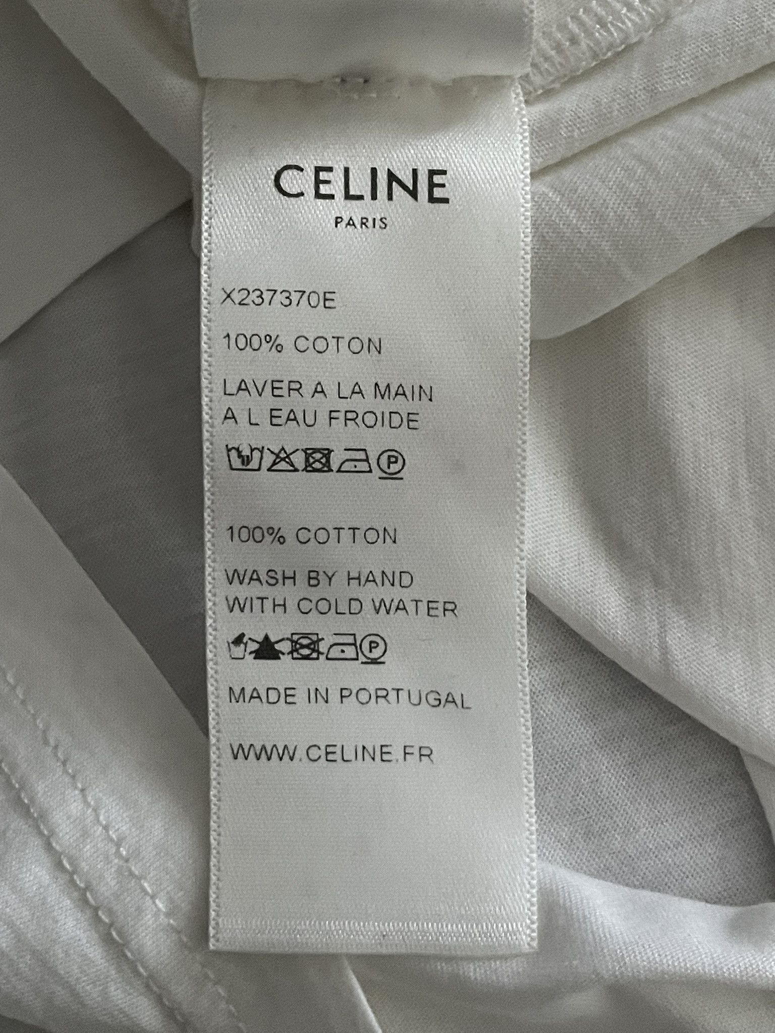 Celine Celine White Logo T Shirt Size L / US 10 / IT 46 - 5 Thumbnail