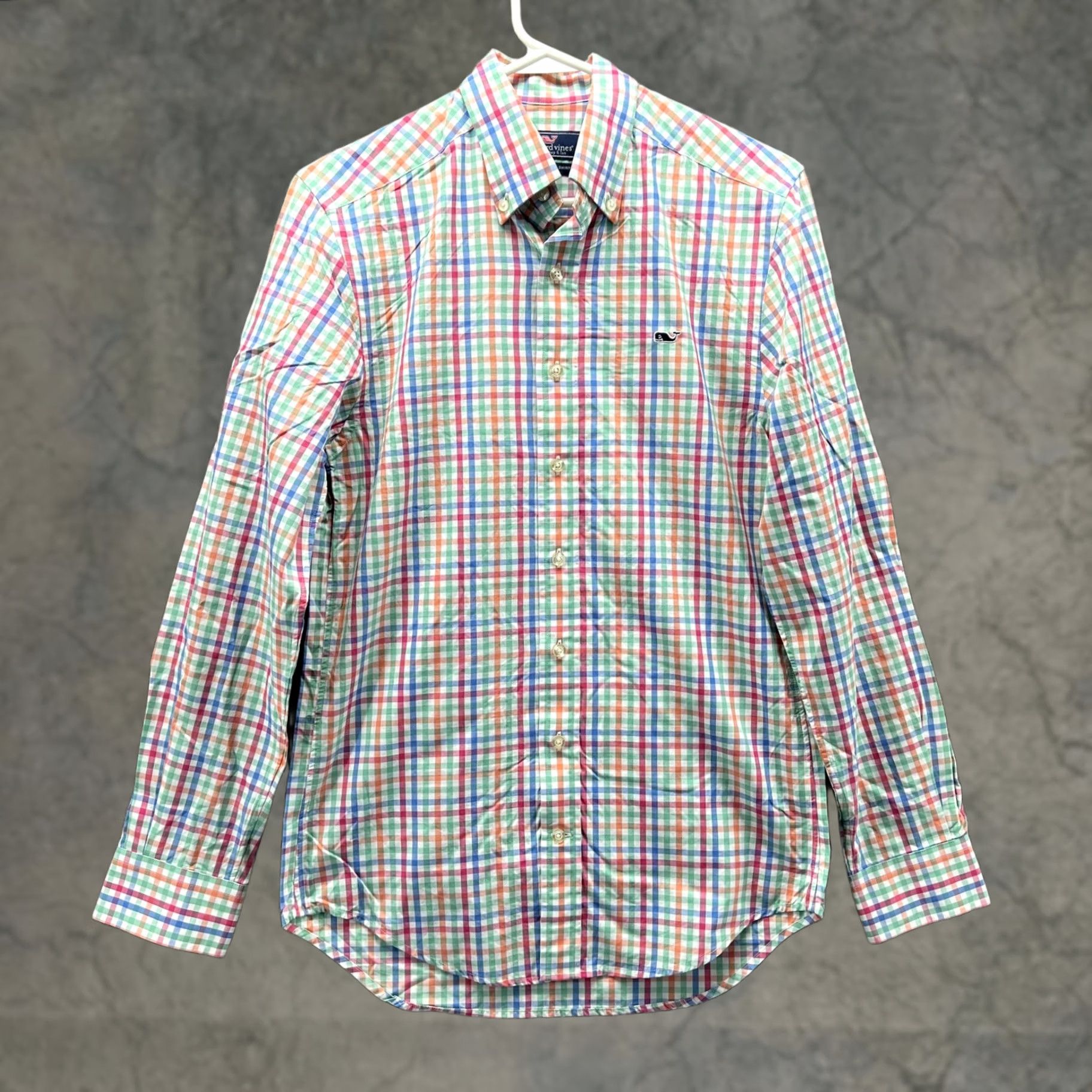 Vineyard Vines Vineyard Vines Shirt Mens XS Multicolor Gingham Slim Fit Whale Cotton Button-Down Shirt Size US XS / EU 42 / 0 - 1 Thumbnail