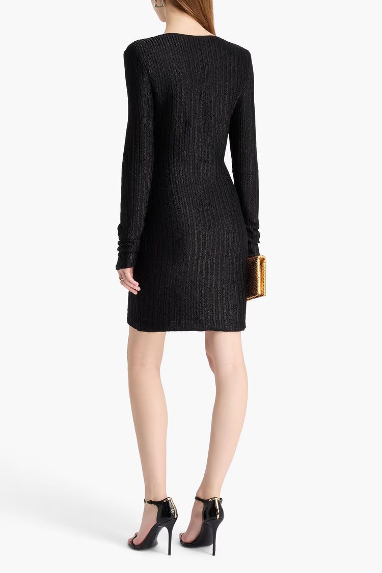 Tom Ford o1y0126 Midi Dress in Black Size XS / US 0-2 / IT 36-38 - 3 Thumbnail