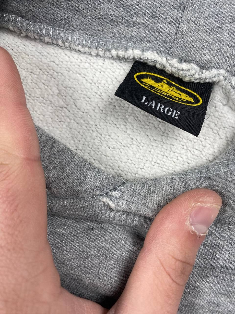 Corteiz Alcatraz Hoodie Big Logo Men Size L Gray