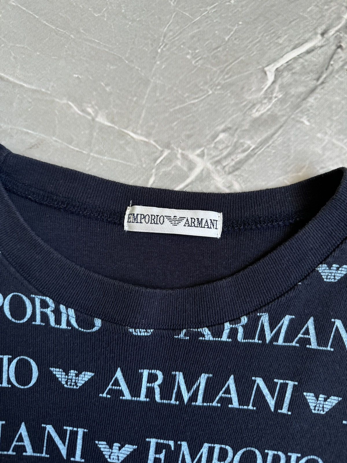 Emporio Armani Vintage Y2K Emporio Armani Monogram Big Logo Longsleeve Tee Size US L / EU 52-54 / 3 - 10 Thumbnail