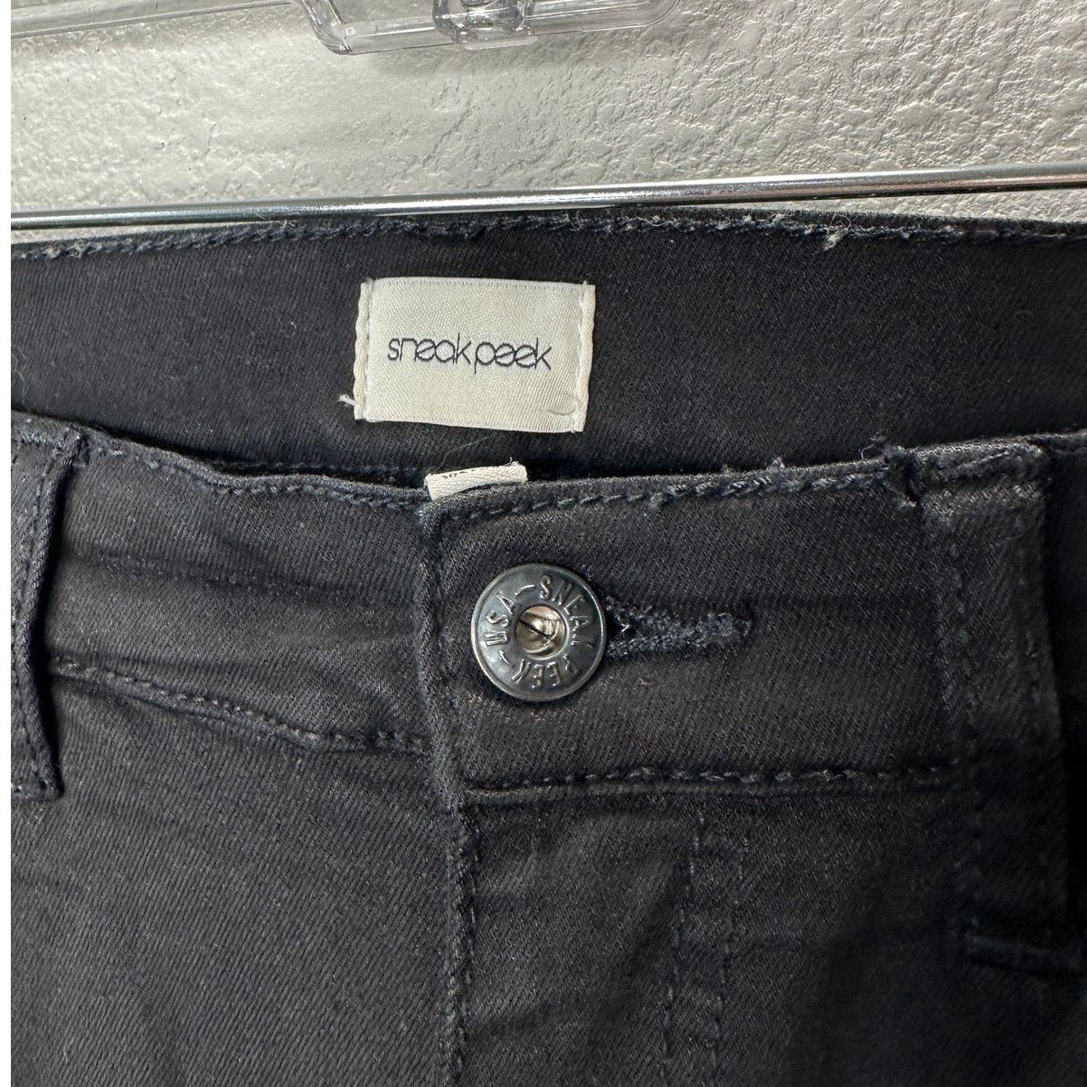 Other Sneak Peak Black Distressed Knee Bootcut Jeans 29 Size 29" - 6 Thumbnail