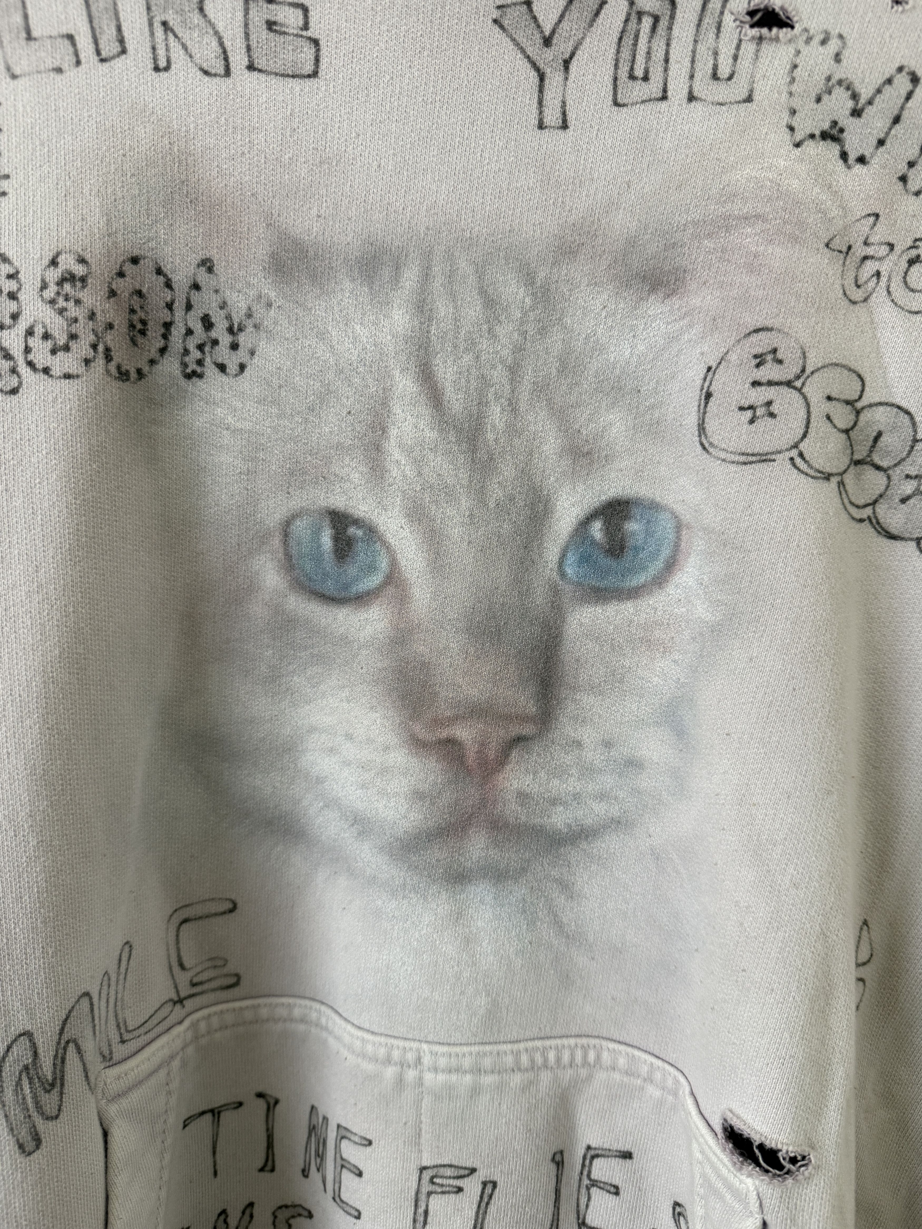 Maison MIHARA YASUHIRO Bleached Distressed Cat Hoodie Size US S / EU 44-46 / 1 - 6 Thumbnail