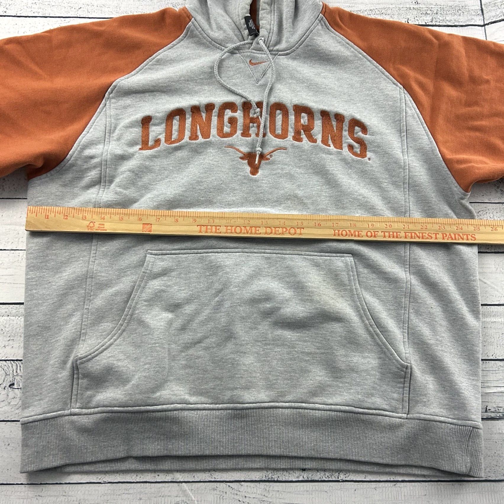 Nike VINTAGE Nike Texas Longhorns Pullover Hooded Sweatshirt Men's L Gray Orange Size US L / EU 52-54 / 3 - 6 Thumbnail