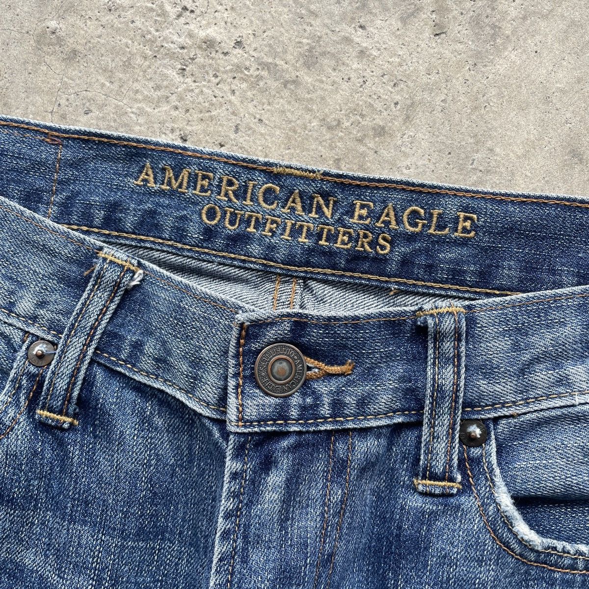 American Eagle Outfitters × Jean Vintage American Eagle Distressed Jeans Faded Pants W32 Size US 32 / EU 48 - 6 Thumbnail