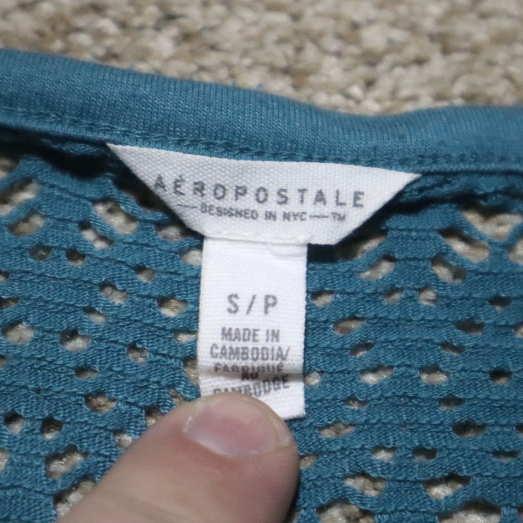 Vintage Aéropostale Lace Shirt Green Adult S Womens Small Turquoise Blue/Green Cover Size S / US 4 / IT 40 - 4 Thumbnail