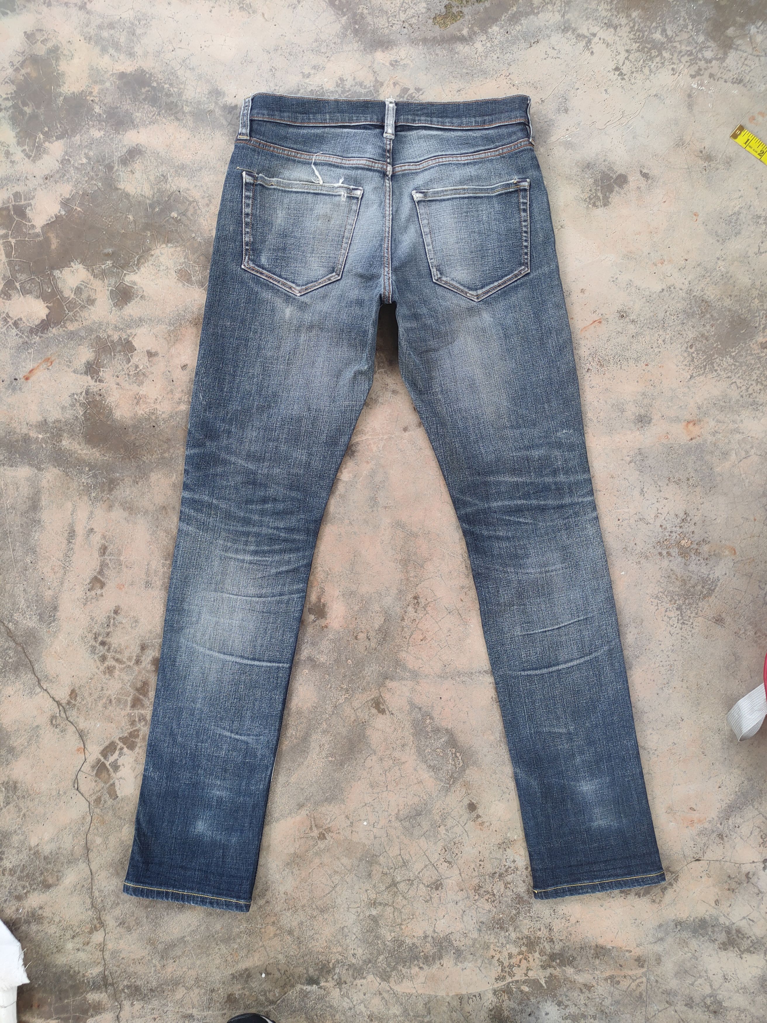 Japanese Brand VINTAGE JAPANESE SKINNY RIPPED FADED JEAN DENIM PANTS Size US 31 - 9 Thumbnail