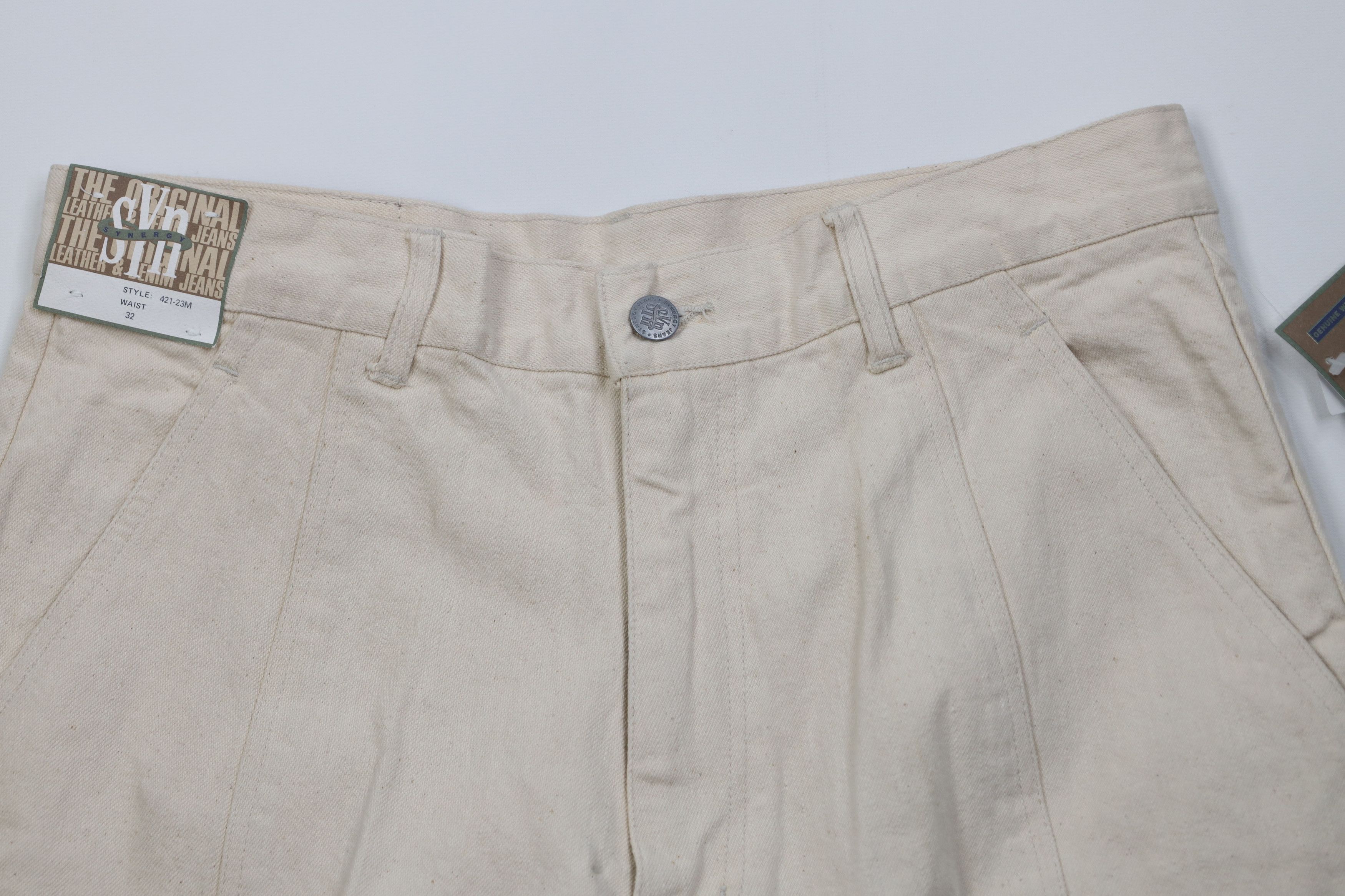 Vintage Deadstock Vintage 90s Streetwear Leather Trim Cargo Shorts Size US 32 / EU 48 - 2 Thumbnail