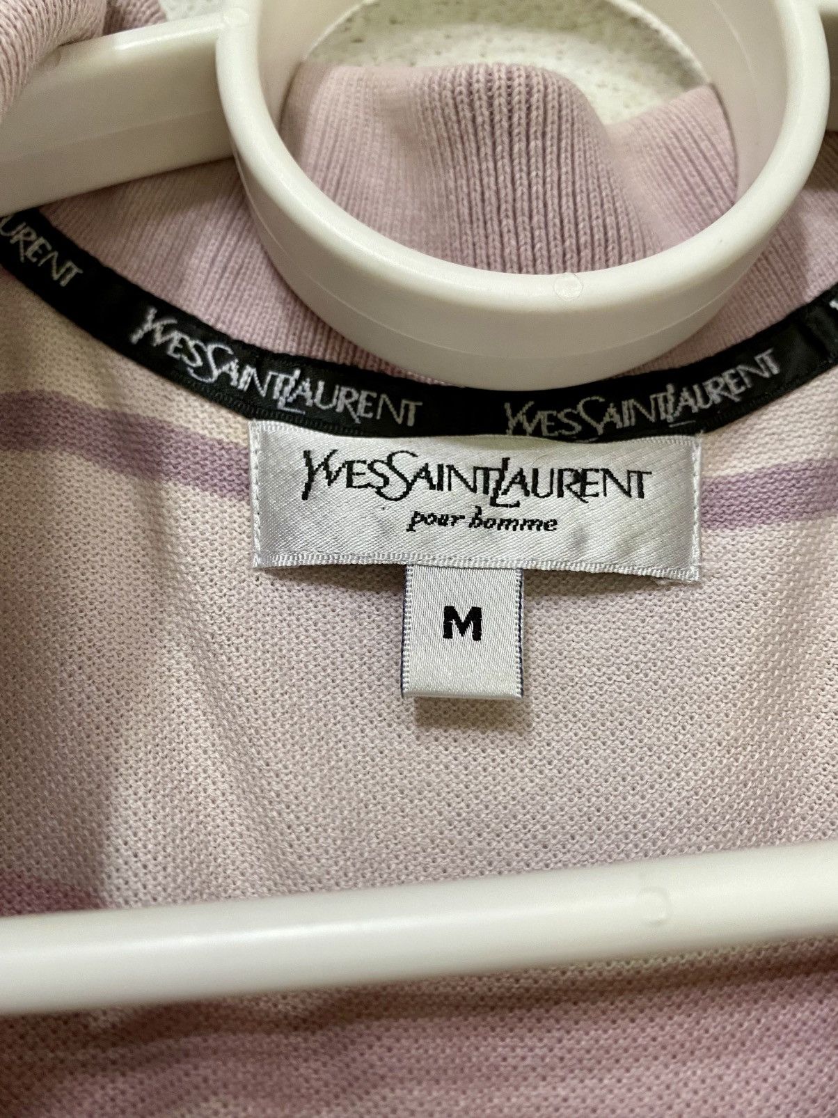 Japanese Brand × Yves Saint Laurent Yves Saint Laurent Striped Collar T Shirt Size US M / EU 48-50 / 2 - 10 Thumbnail