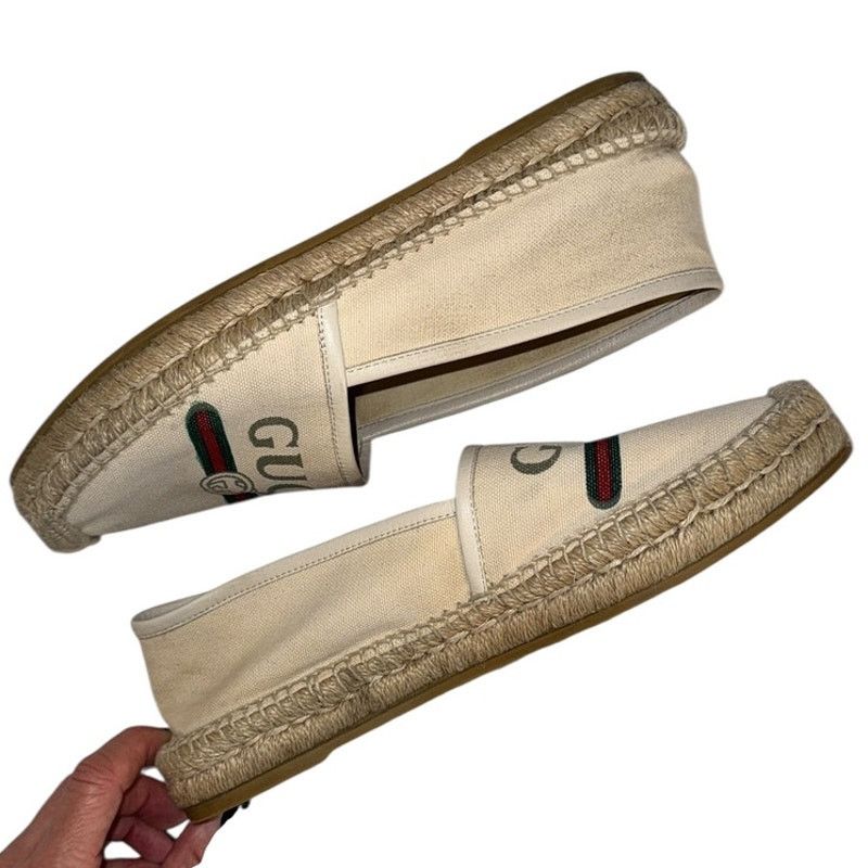 Gucci Gucci Charlotte Platform Cream Canvas Espadrilles Size 39 Size US 9 / IT 39 - 10 Thumbnail