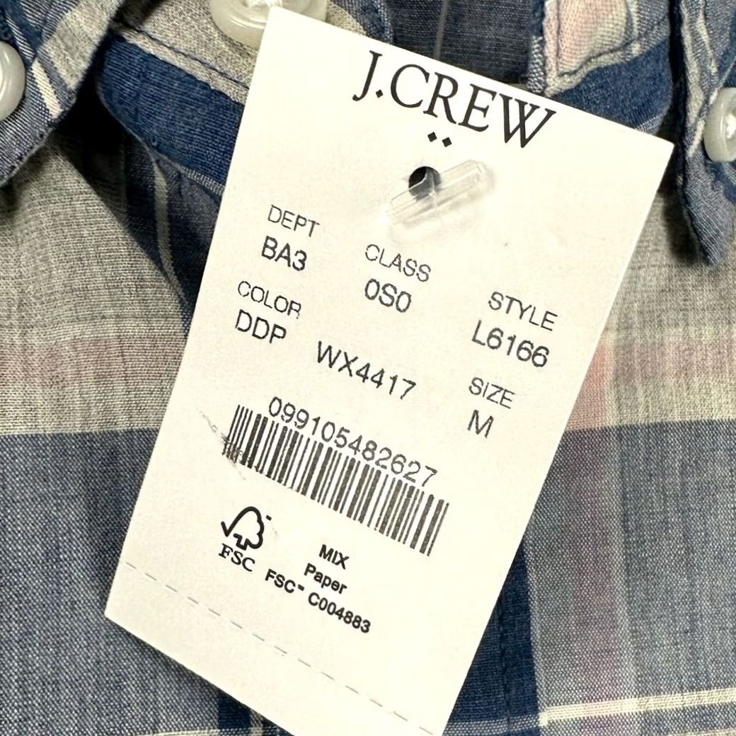 J.Crew J.CREW Flex Shirt Adult Medium Blue Grey Plaid Button-Down Slim Fit Mens NEW Favorite Time Size US M / EU 48-50 / 2 - 2 Thumbnail