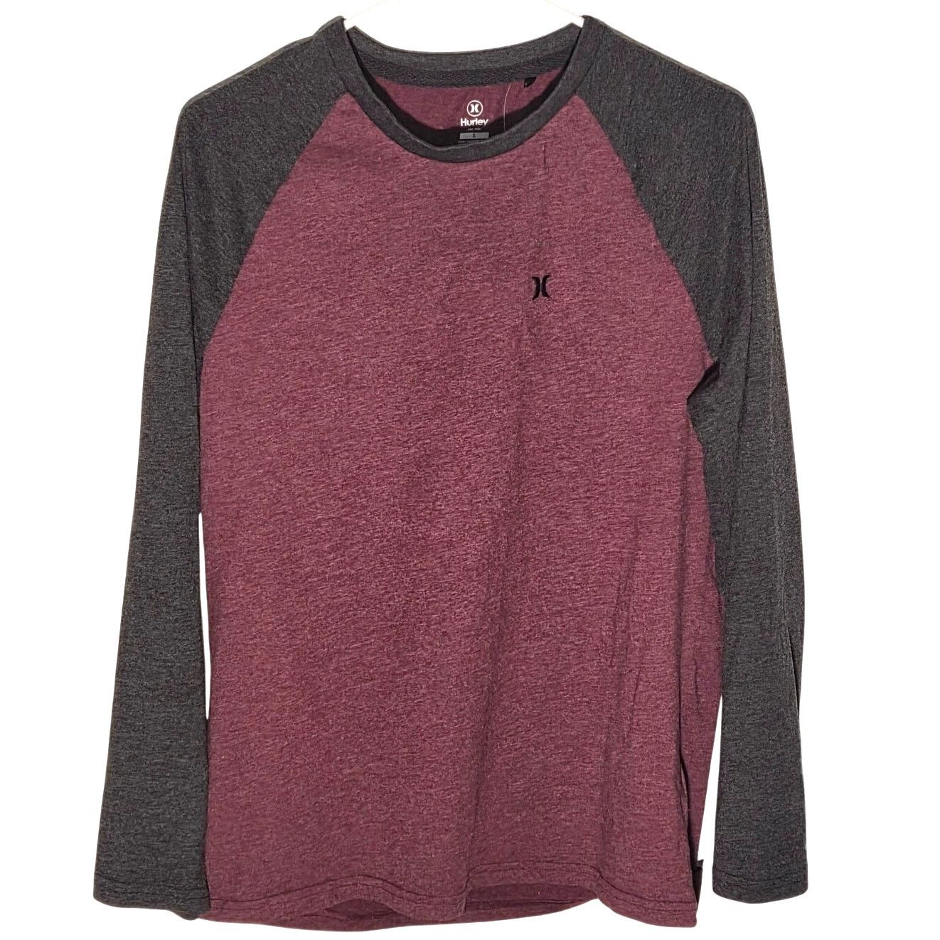 Hurley Hurley Men's Small Burgundy Color Block Long Sleeve Tee Size US S / EU 44-46 / 1 - 2 Thumbnail