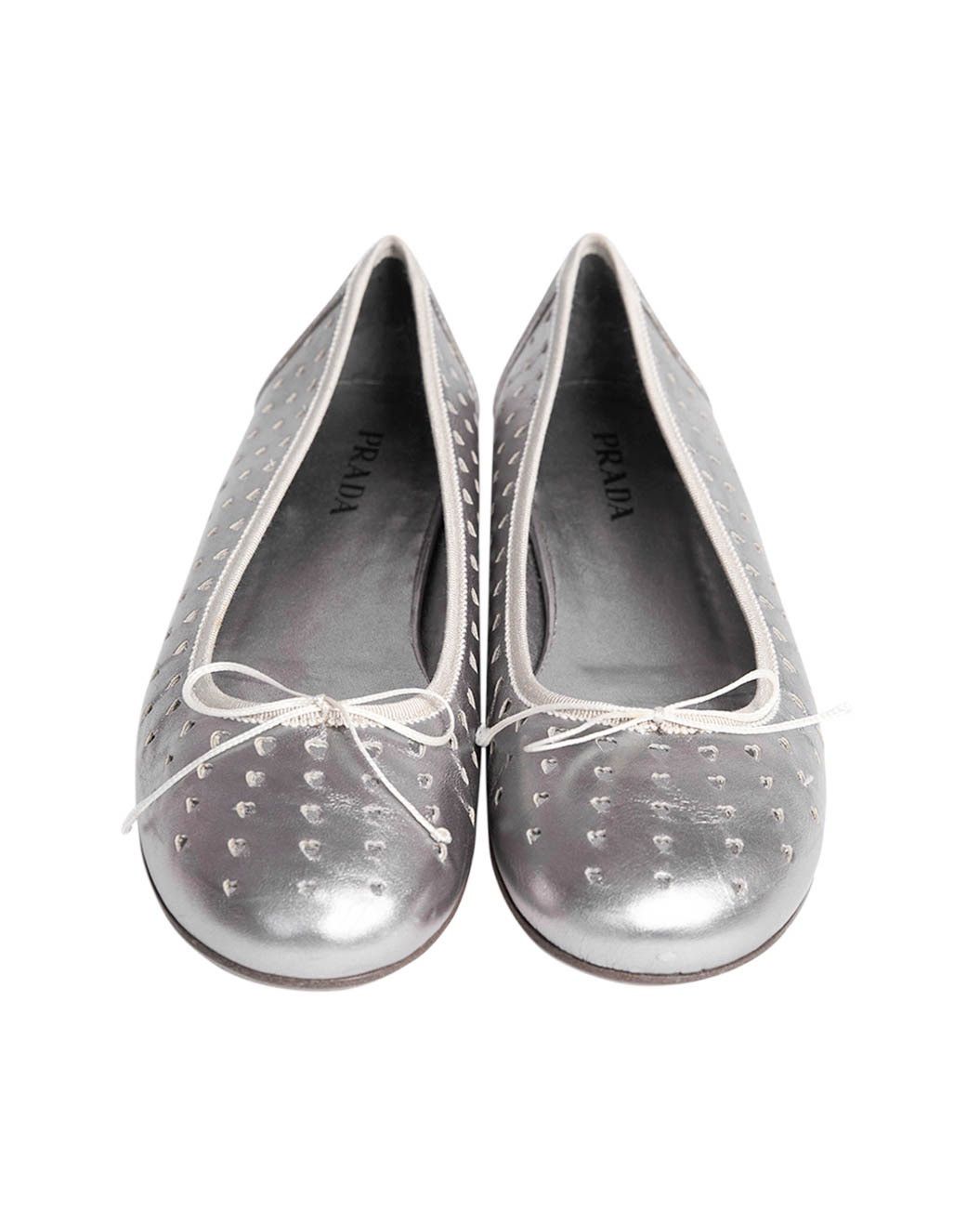 Prada Prada Silver Heart Ballerina Size US 10 / IT 40 - 5 Thumbnail