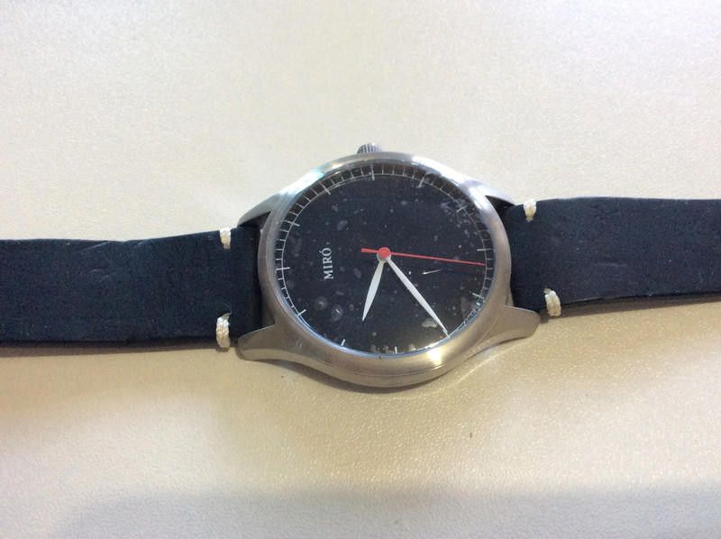 Designer Miro black dial black leather strap watch Size ONE SIZE - 1 Thumbnail