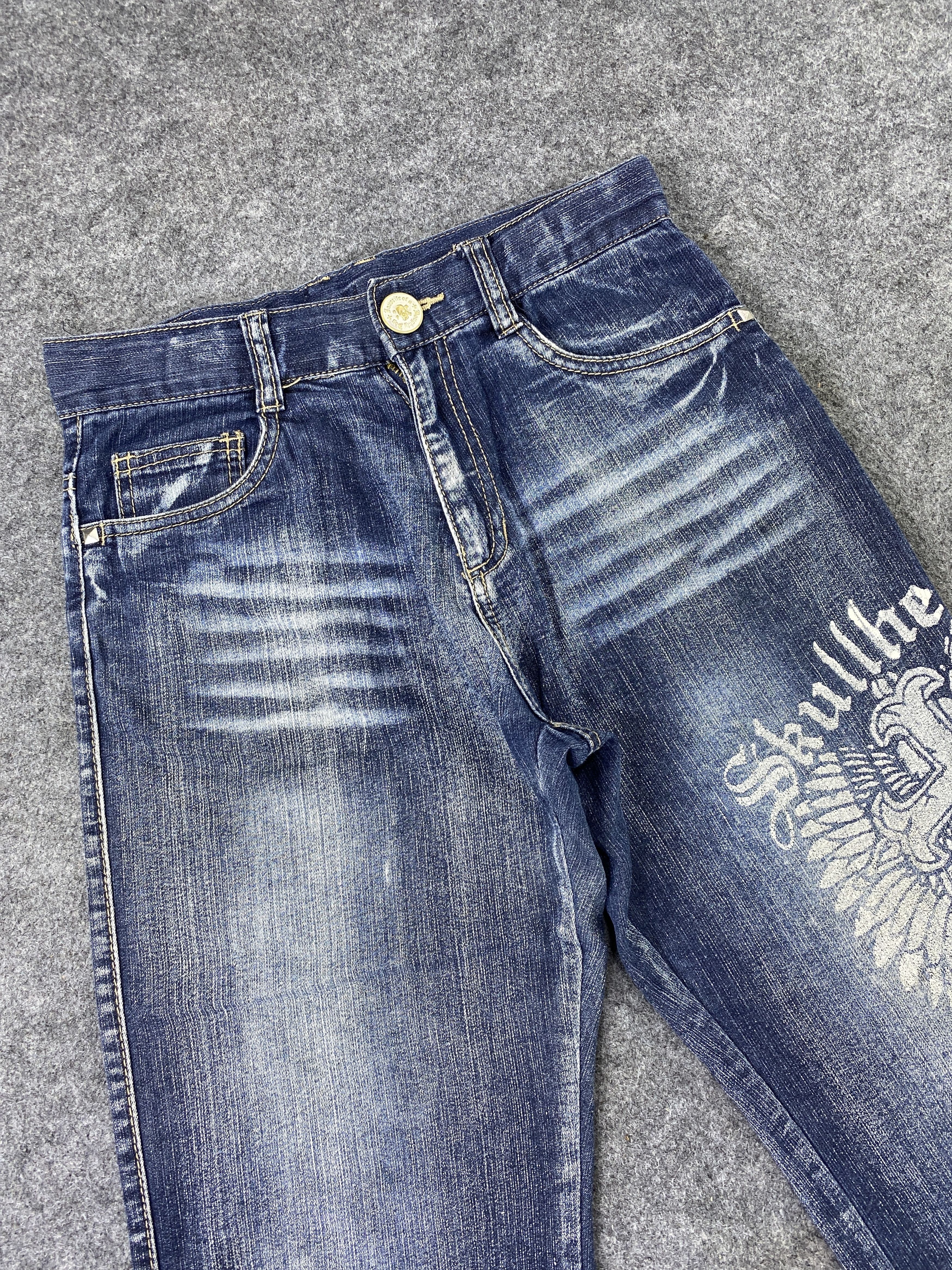 Japanese Brand Flag Stone Blue Wash Jeans - J982 Size US 27 - 5 Thumbnail
