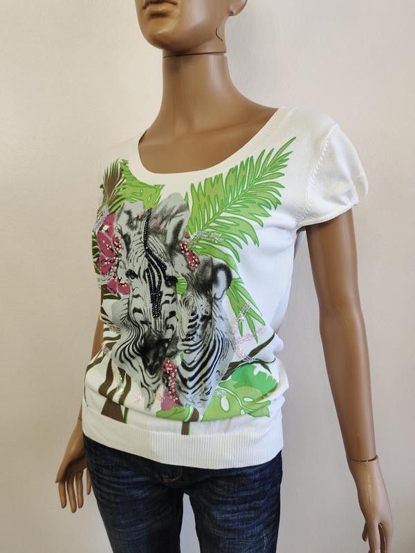 Other zebra top jersey tshirt sz S/M Patrice Brial France Size M / US 6-8 / IT 42-44 - 9 Thumbnail