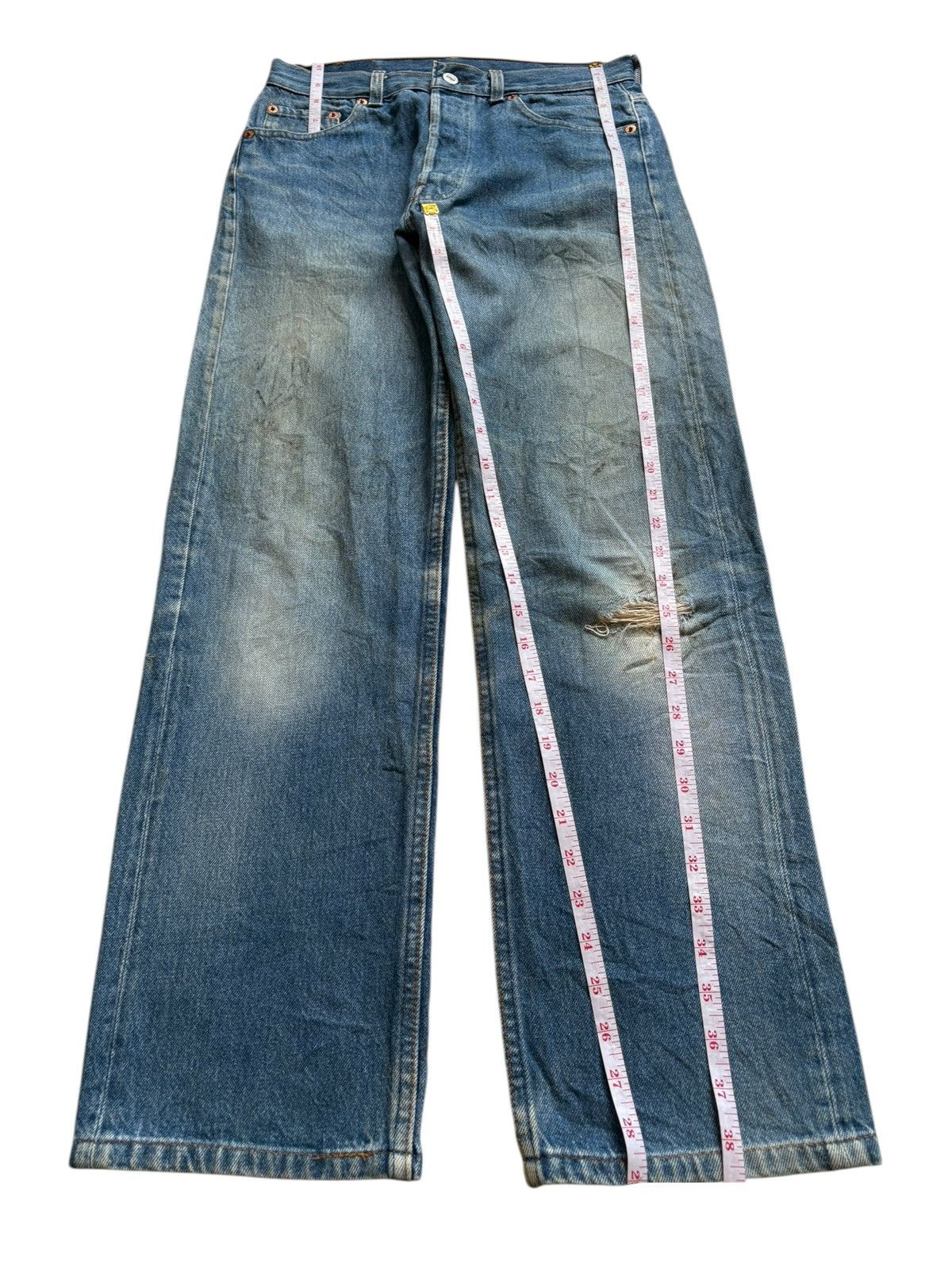 Levi's Vintage 90s Levis 501xx Mud Wash Distressed Jeans Size US 28 / EU 44 - 13 Thumbnail