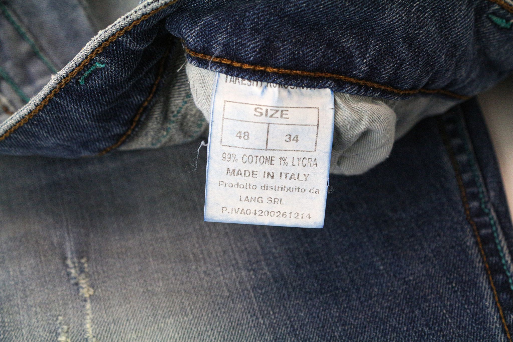 Takeshy Kurosawa TK75 W34 Blue Slim Distressed Stretch Jeans 75958 Size US 34 / EU 50 - 5 Thumbnail