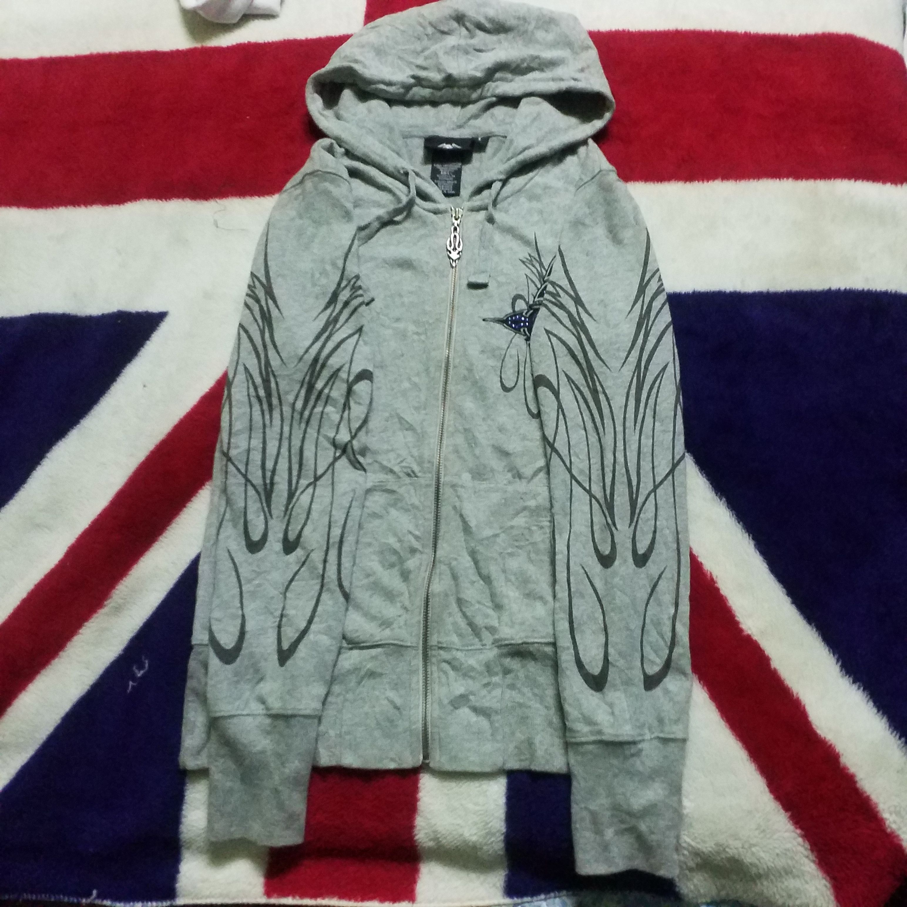 Harley Davidson × Vintage HARLEY DAVIDSON HOODIE FULL ZIPPER TATOO STYLE Size S / US 4 / IT 40 - 4 Thumbnail