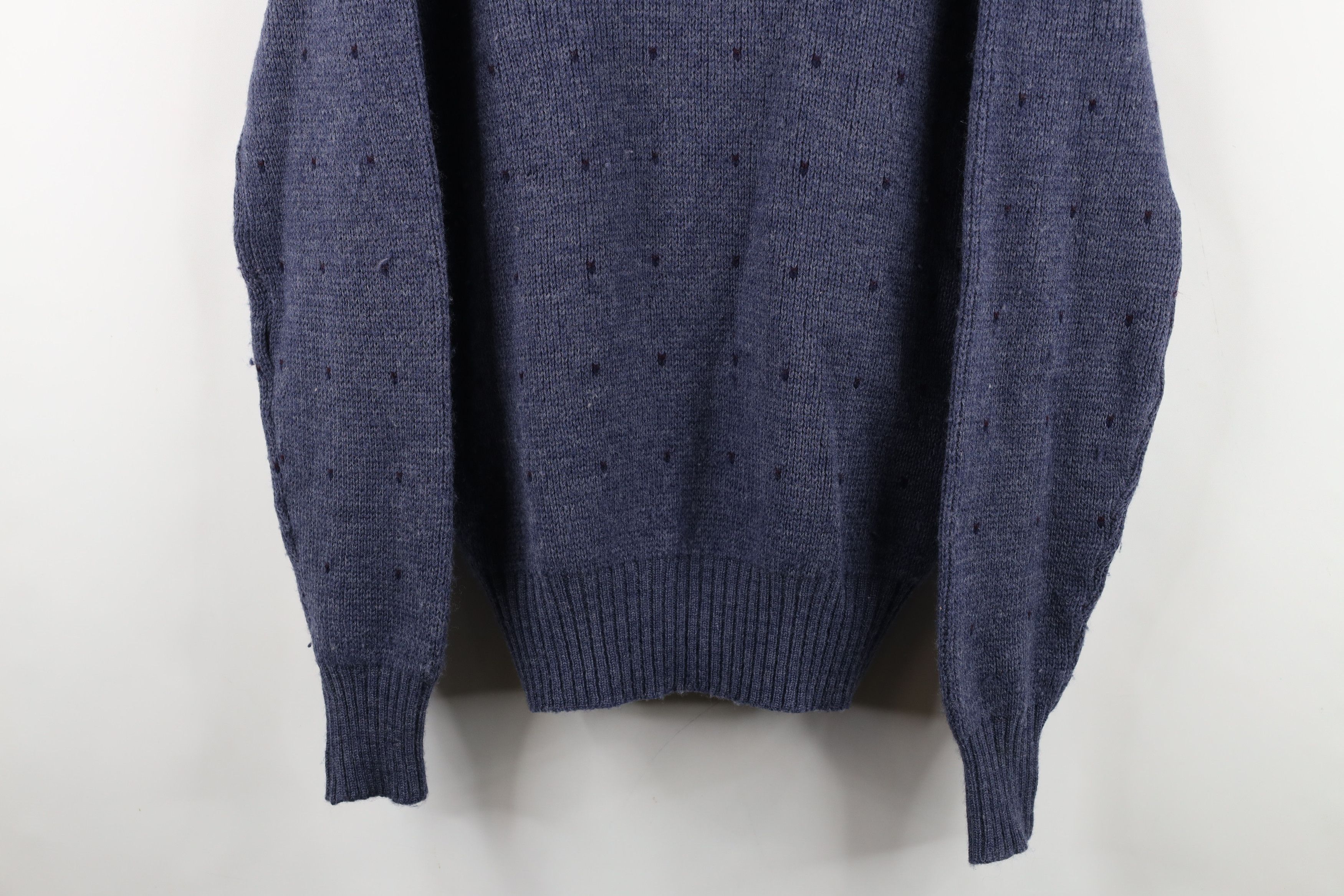 Vintage Vintage 90s Streetwear Wool Ribbed Knit Shawl Sweater Blue Size US M / EU 48-50 / 2 - 3 Thumbnail