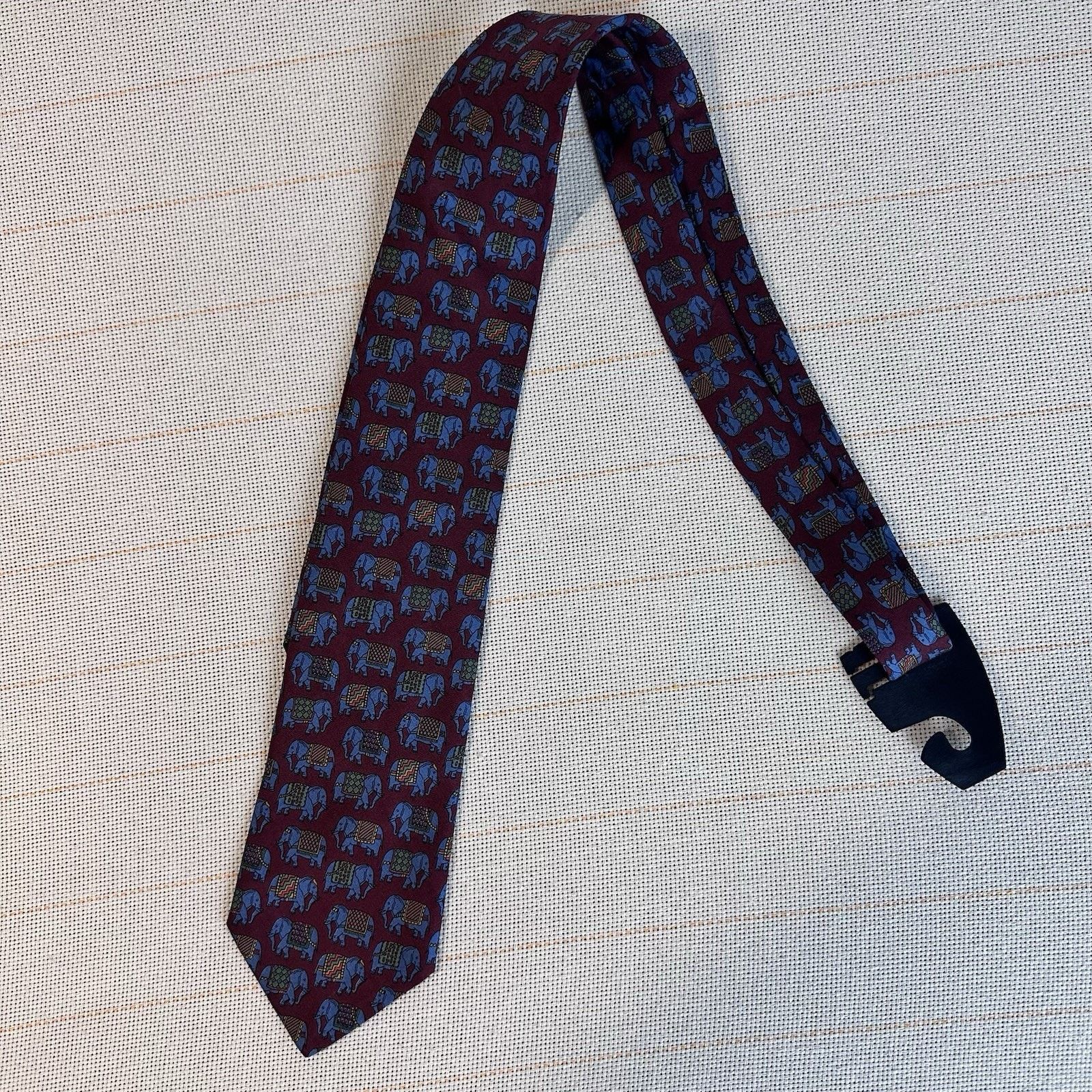 Brooks Brothers Brooks Brother Tie Silk Designer ELEPHANTS Red EUC Size ONE SIZE - 1 Thumbnail