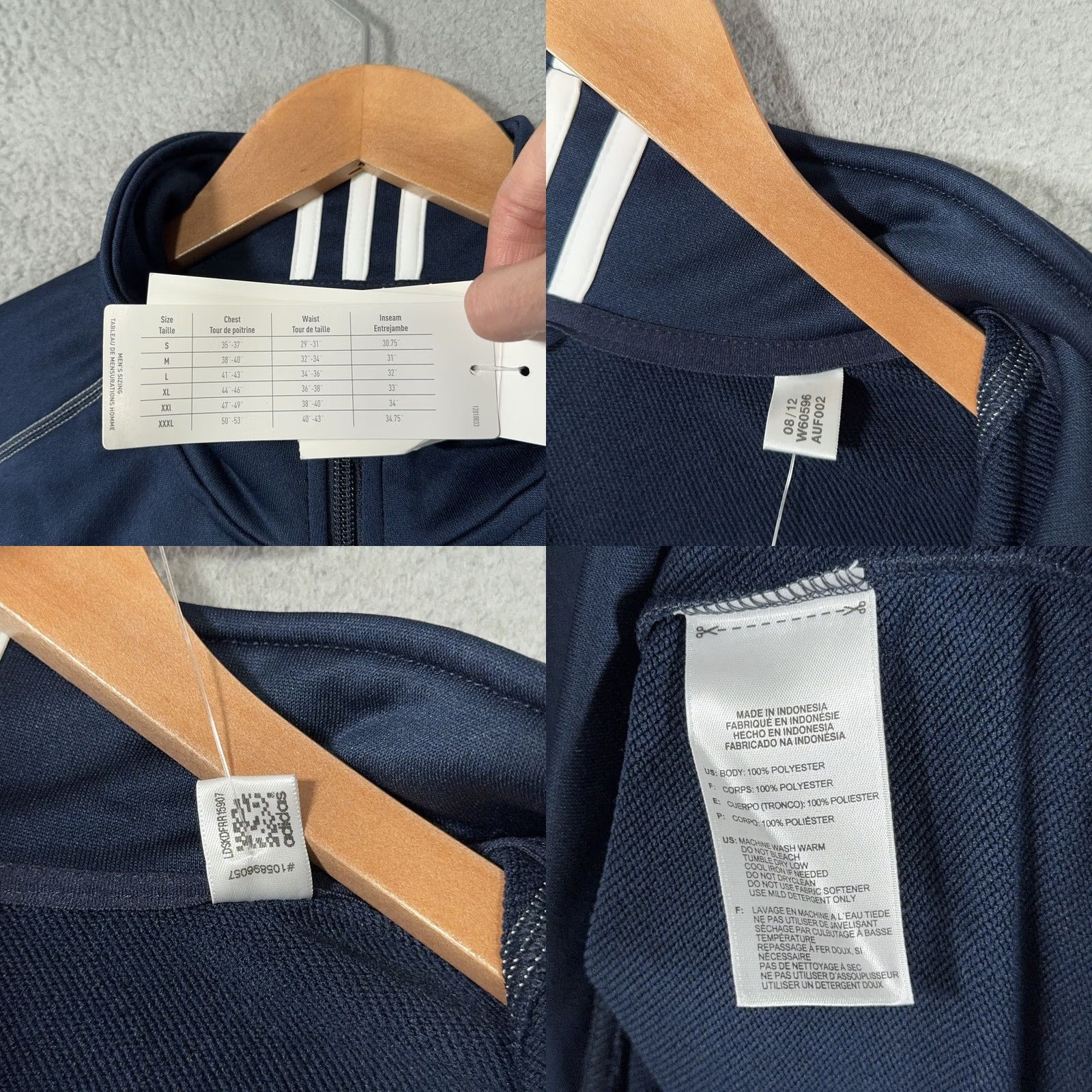 Adidas Adidas Pullover Jacket Mens XL Navy Blue 1/4 Zip Track Windbreaker Lightweight Athletic Size US XL / EU 56 / 4 - 8 Thumbnail