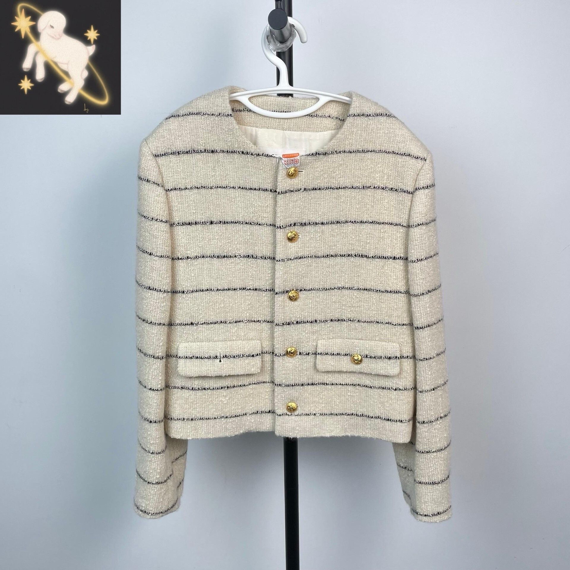 Celine Celine Striped White Jacket 38 Women Size S / US 4 / IT 40 - 1 Thumbnail