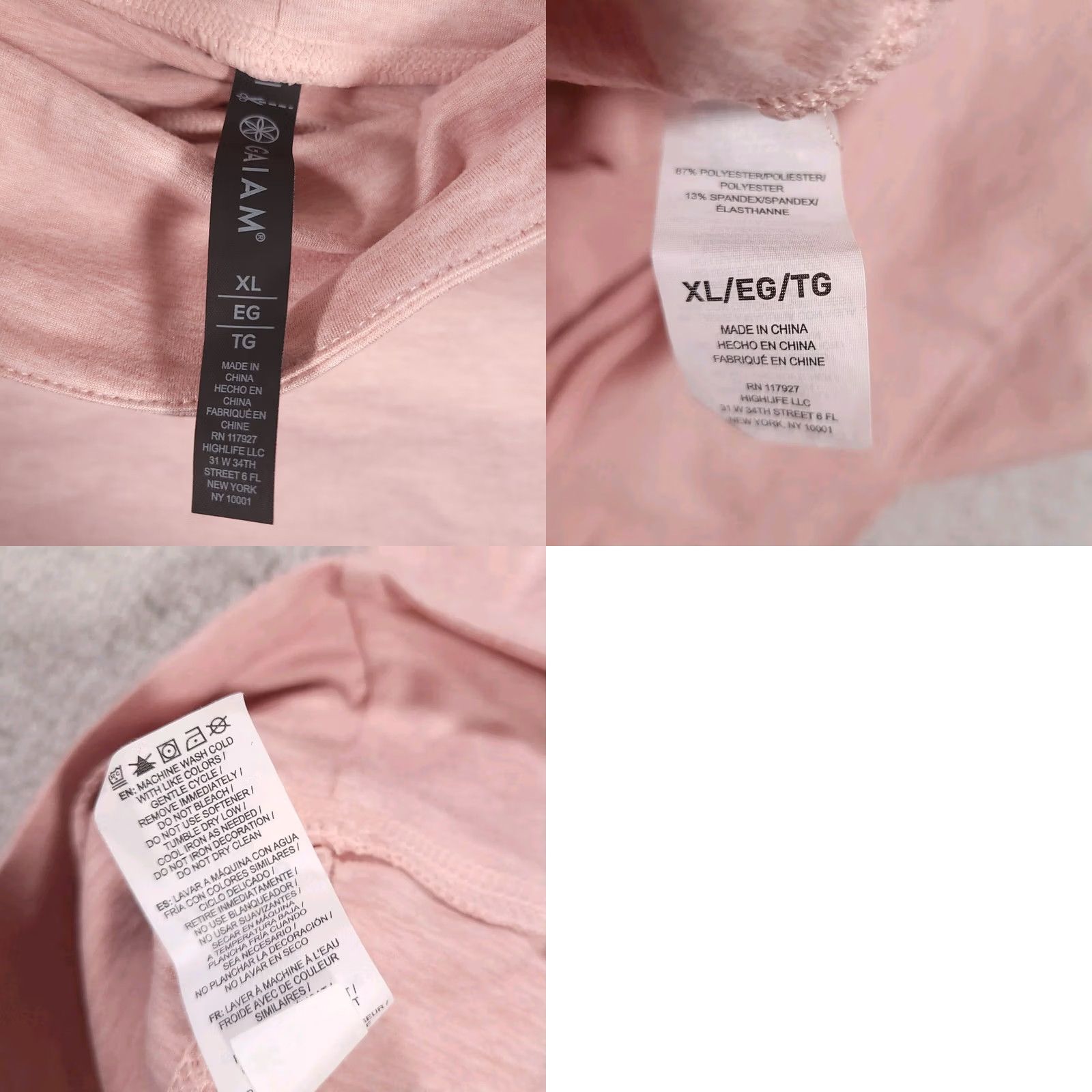 Vintage Gaiam Sweatshirt Women's XL Pink Cowl Neck Activewear Performance Thumbholes Shirt Fits Athletic Womens Size XL / US 12-14 / IT 48-50 - 9 Thumbnail
