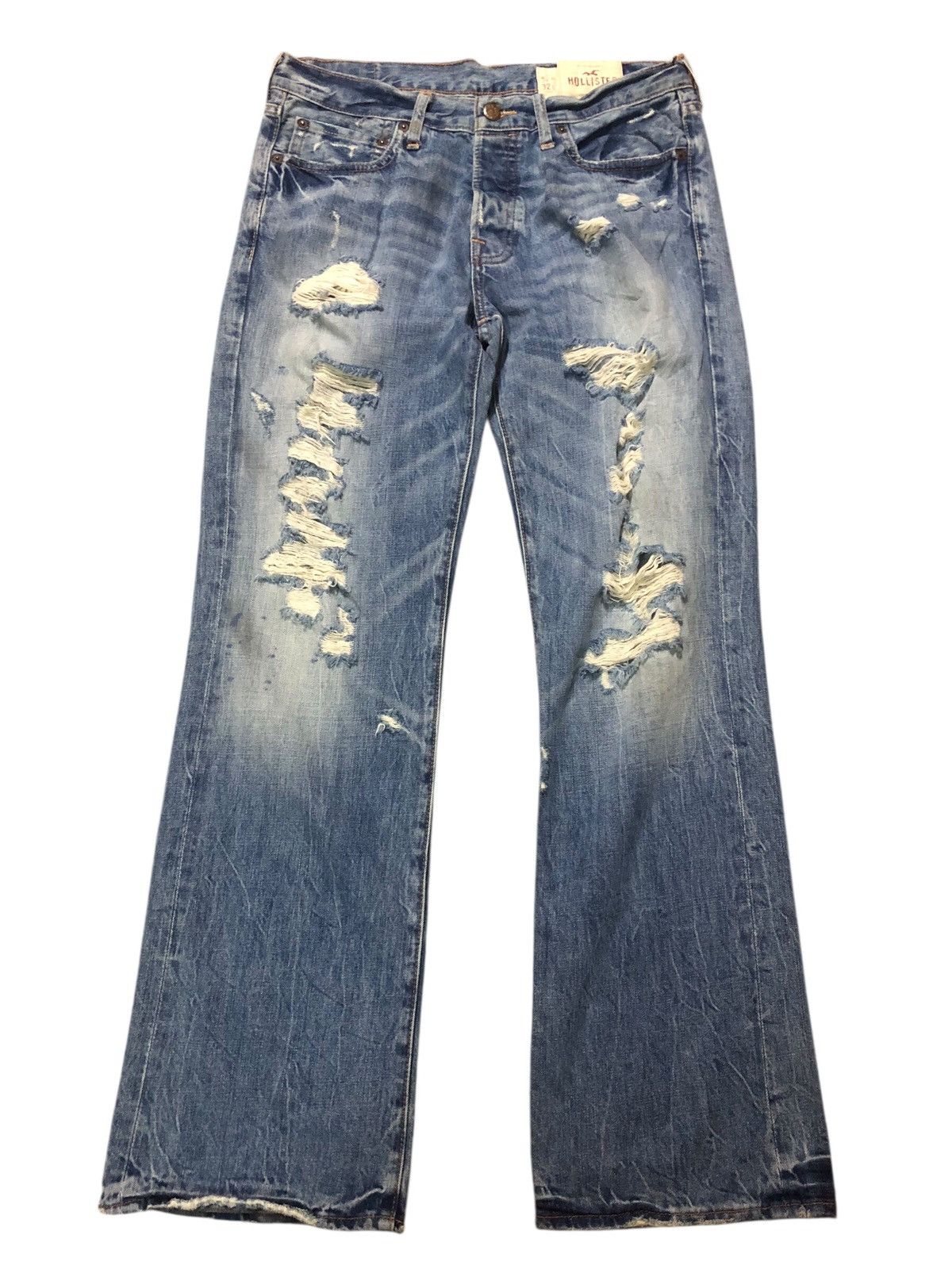 Hysteric Glamour Hollister Hermosa Low Rise Boot Distressed Denim pants Size US 33 - 1 Thumbnail