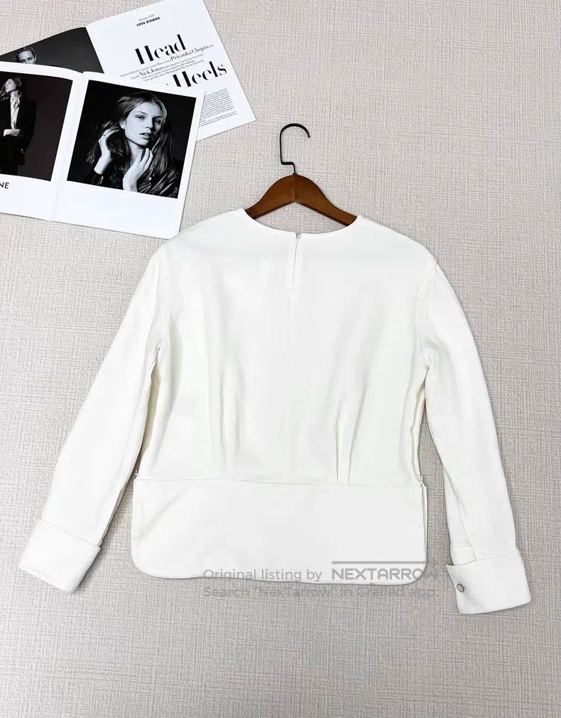 Hermes Hermes Pure mulberry silk white round neck long sleeve top Size XS / US 0-2 / IT 36-38 - 3 Thumbnail