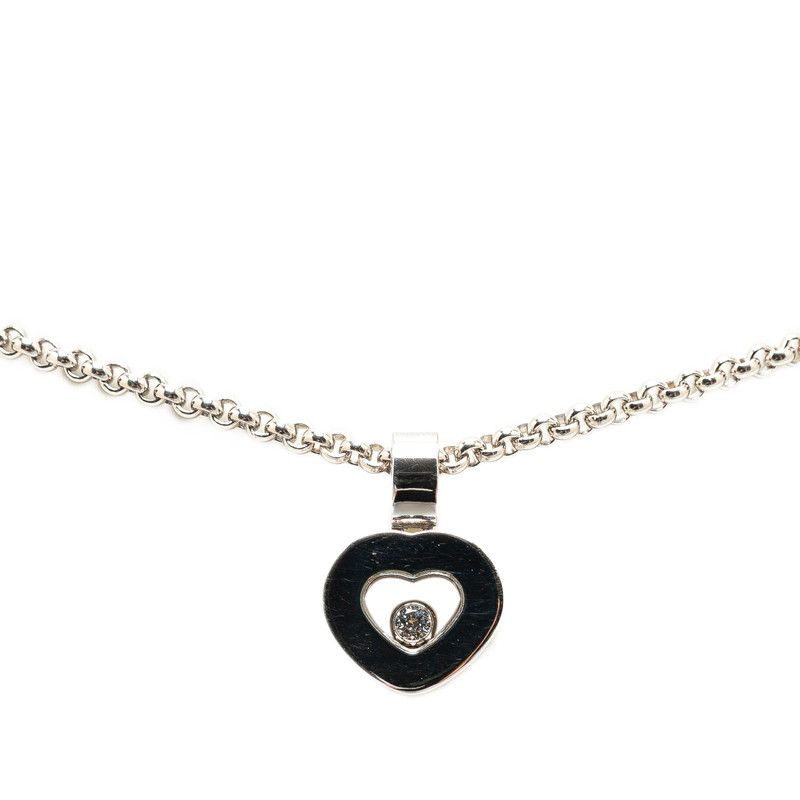 Chopard Chopard Chopard Happy Diamond 1P Diamond Heart Motif Necklace K18WG White Gold Metal Necklace in Great Condition Size ONE SIZE - 1 Thumbnail