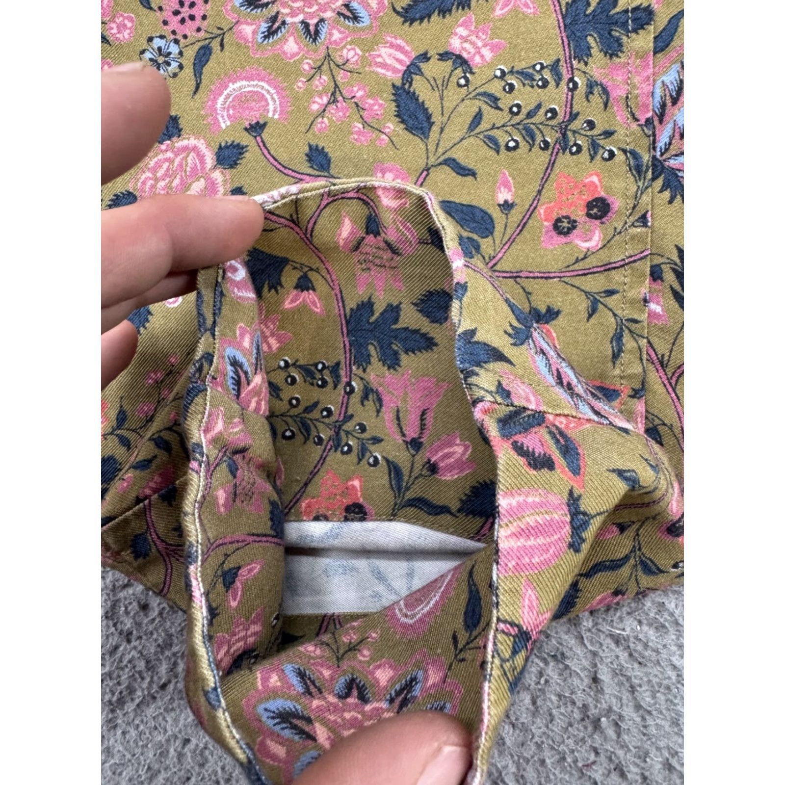 Vintage Sundance Pants Women's Floral Boho Wide Leg Pockets Size PM Petite Read Size 32" / US 10 / IT 46 - 3 Thumbnail