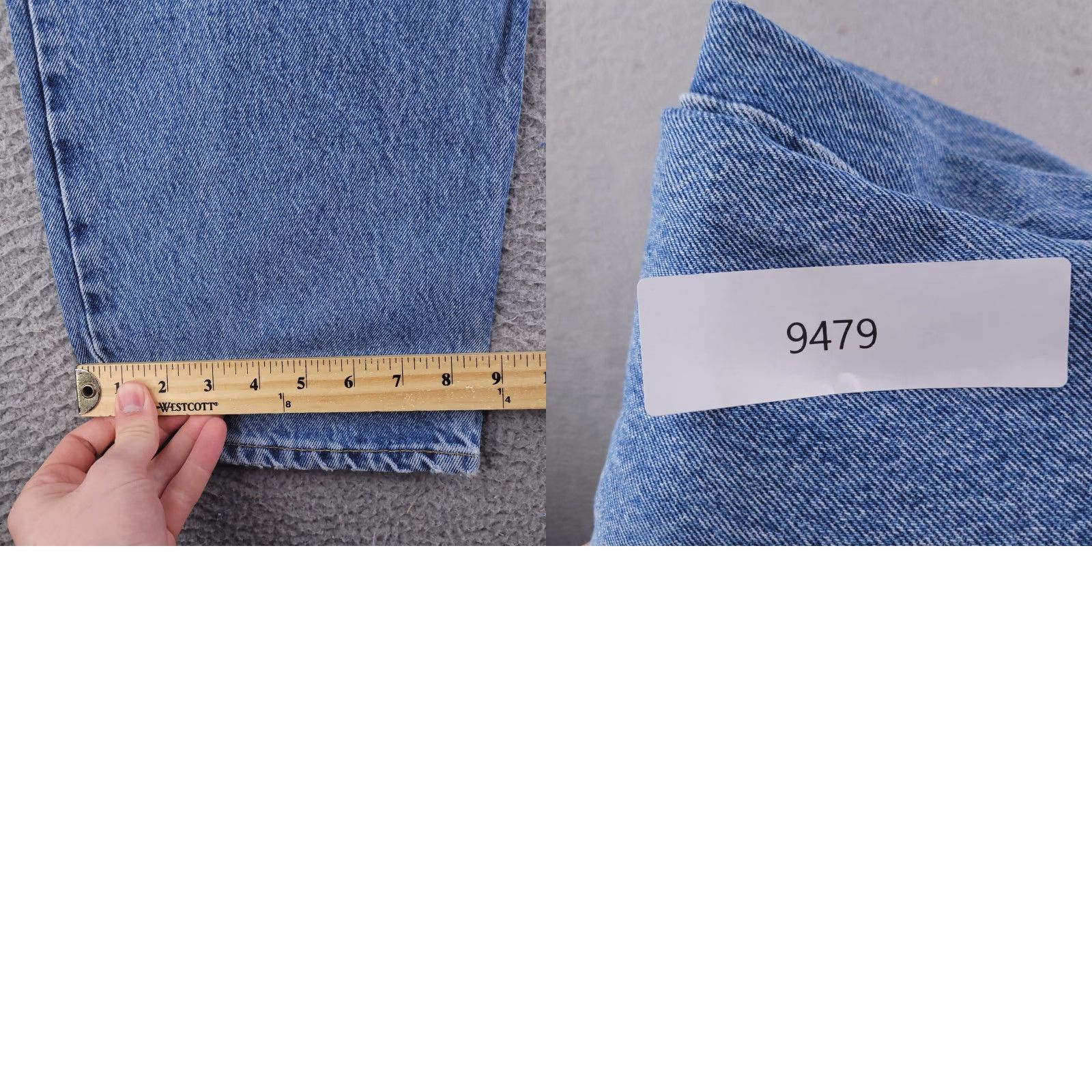 Denime Army Navy Jeans Mens 37x29 Blue Straight Fit Denim Light Wash Distressed Size US 37 - 9 Thumbnail