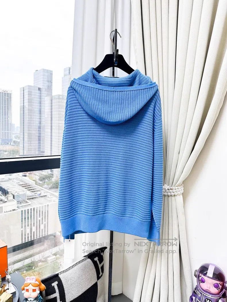 Loro Piana Loro Piana Blue women's ribbed hooded knit top Size M / US 6-8 / IT 42-44 - 3 Thumbnail