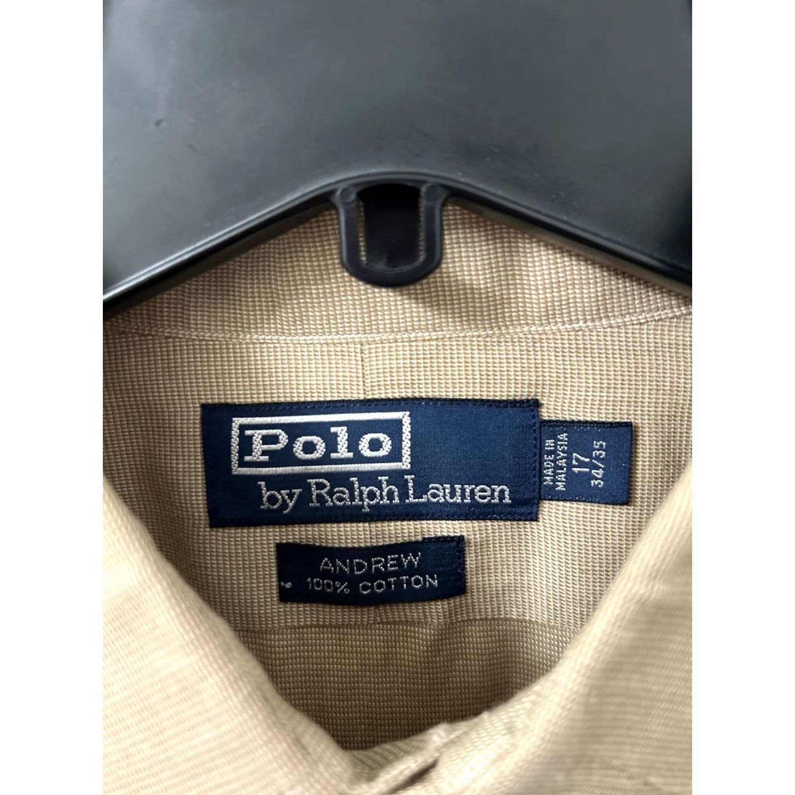 Polo Ralph Lauren VINTAGE Polo Ralph Lauren Dress Shirt Mens 17 34/35 Brown Long Sleeve Button Up Size US XL / EU 56 / 4 - 6 Thumbnail