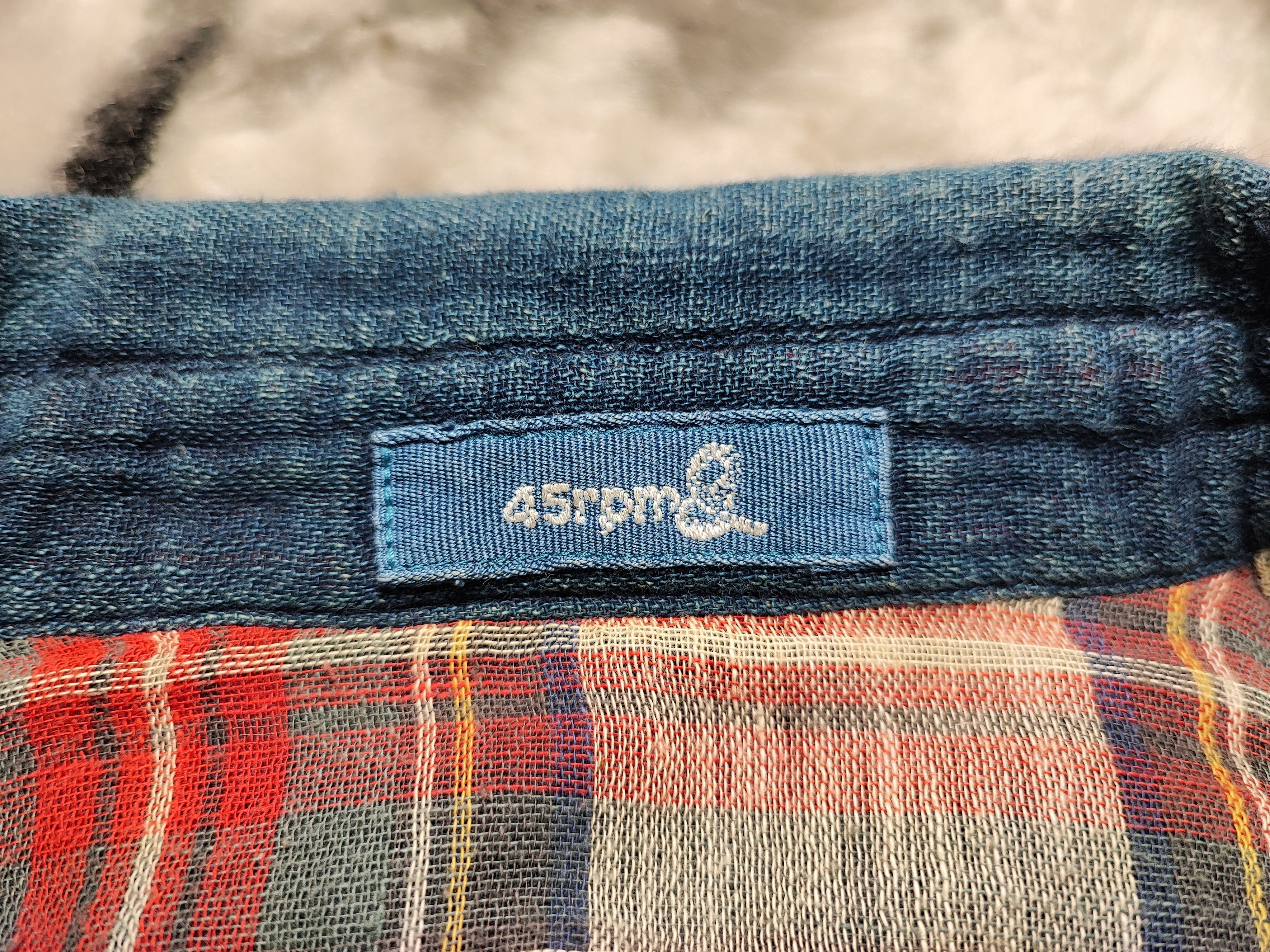 45rpm Vintage 45rpm Indigo Dyed Plaid shirt Size US S / EU 44-46 / 1 - 11 Thumbnail