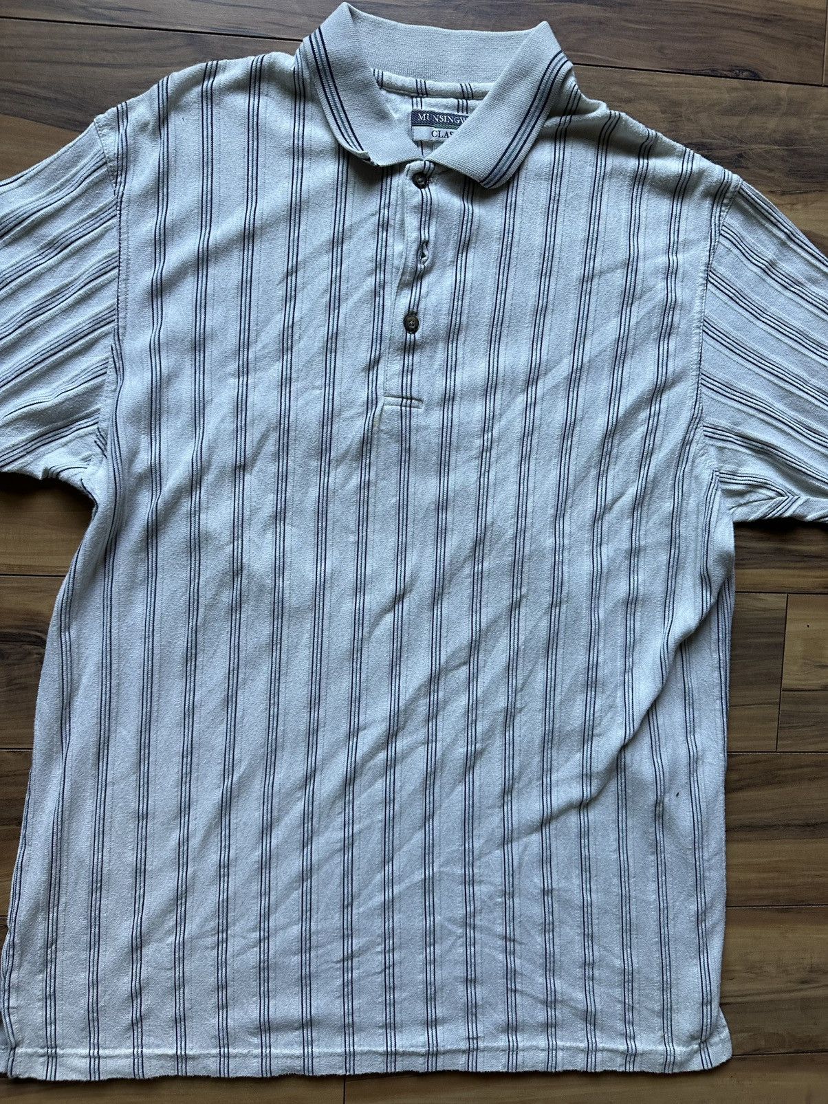 Vintage Men's Blue Striped Polo Shirt Size US XL / EU 56 / 4 - 2 Thumbnail